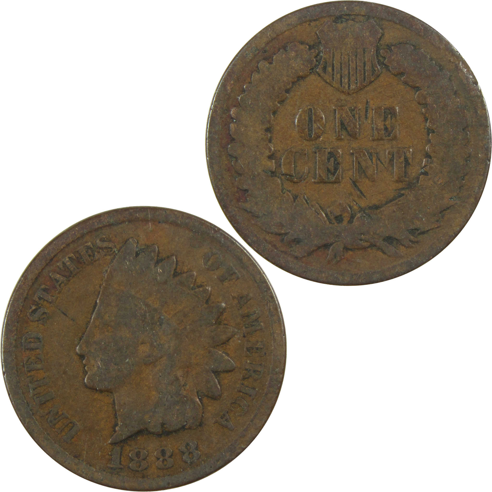 1888 Indian Head Cent G Good Penny 1c Coin SKU:I27035