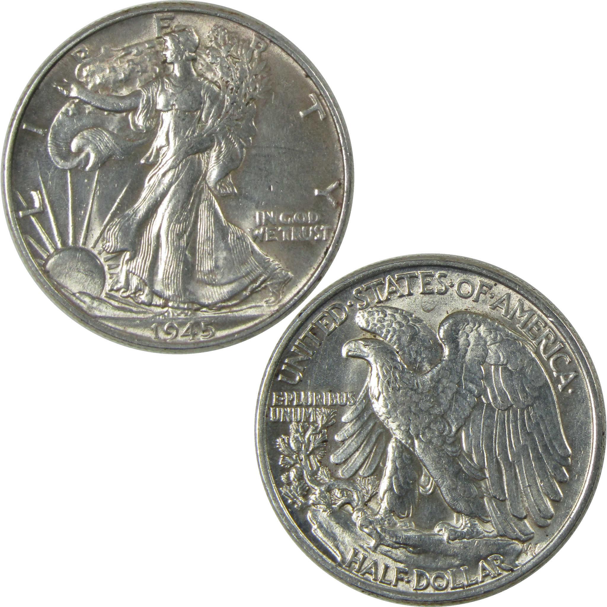 1945 Liberty Walking Silver 50cAU About Uncirculated SKU:CP540