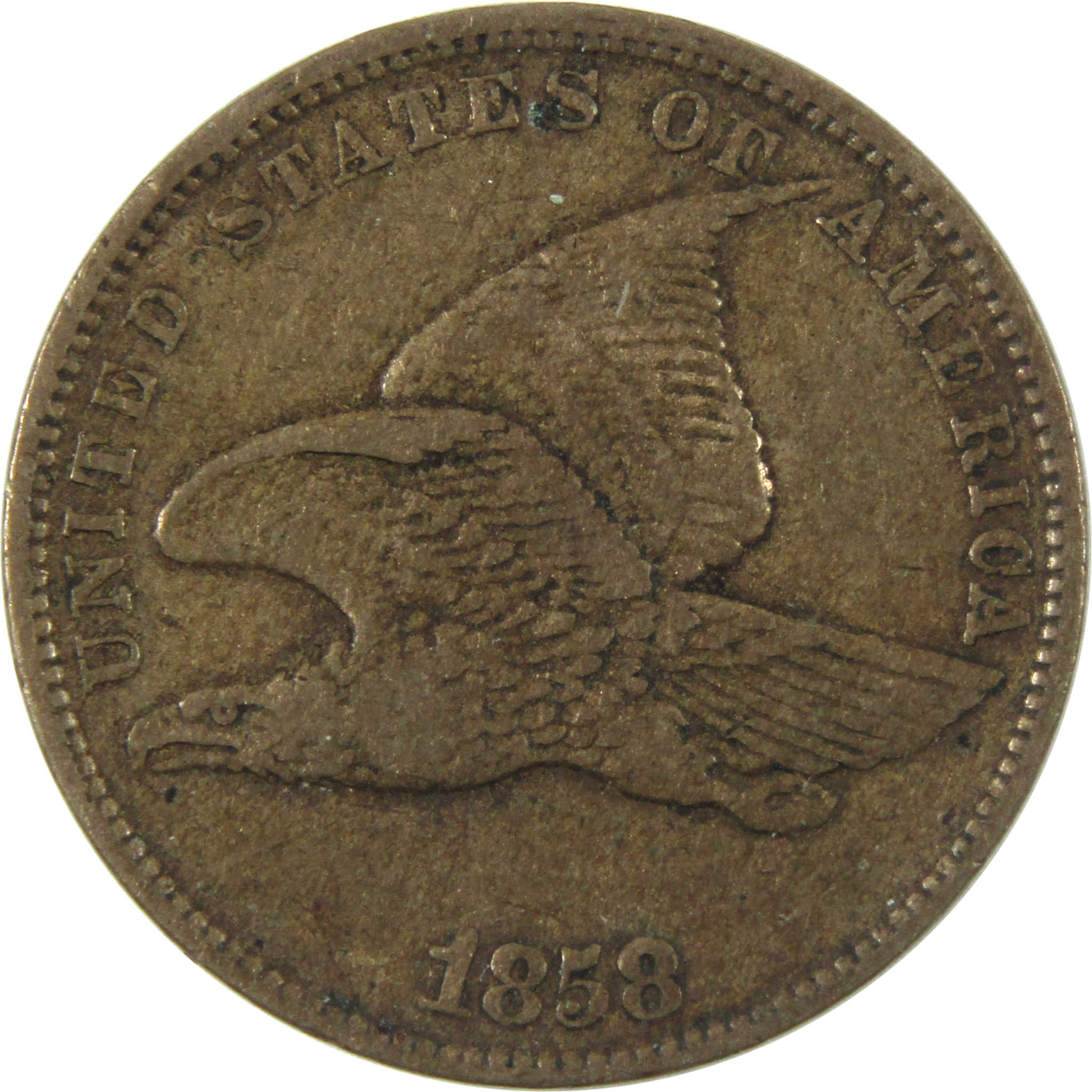 1858 Small Letters Flying Eagle Cent Very Fine Copper-Nic SKU:I14903