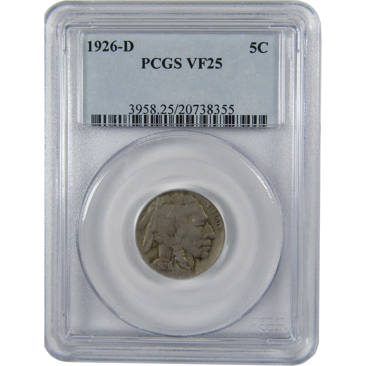 1926 D Indian Head Buffalo Nickel VF 25 PCGS 5c Coin Collectible