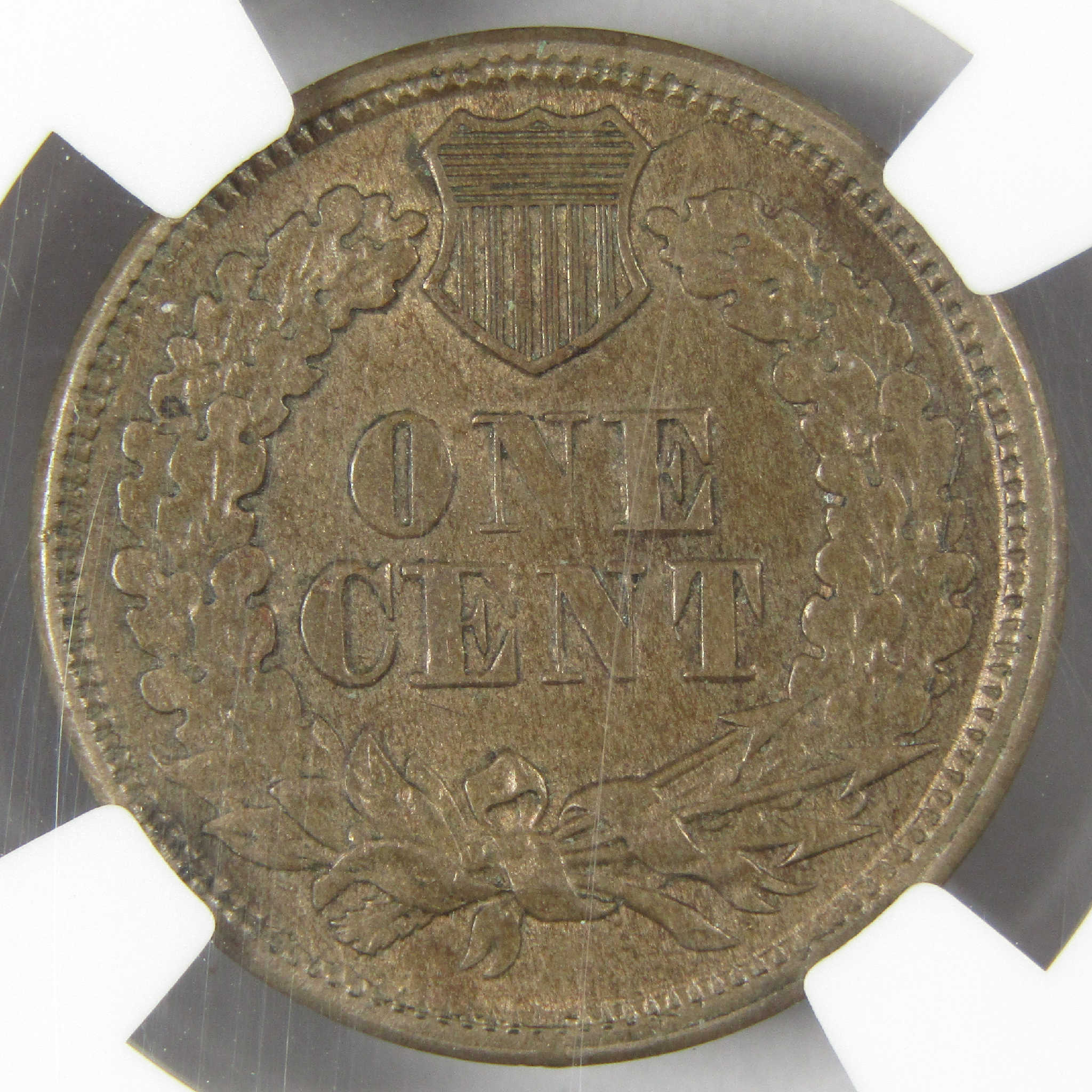 1863 Indian Head Cent AU 58 NGC Penny 1c Coin Collectible
