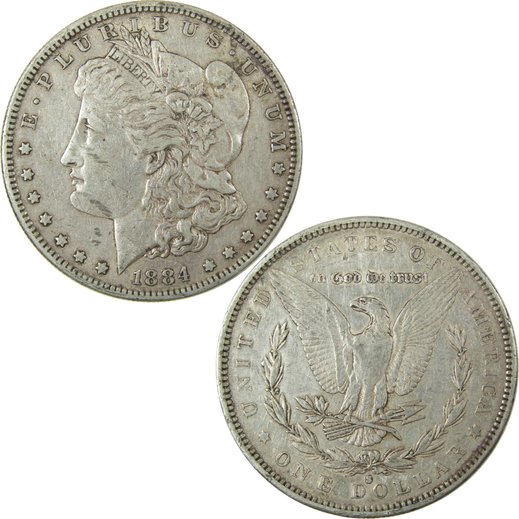 1884 S Morgan Silver Dollar VF Very Fine $1 Coin SKU:I26714 - Morgan coin - Morgan silver dollar - Morgan silver dollar for sale - Profile Coins &amp; Collectibles