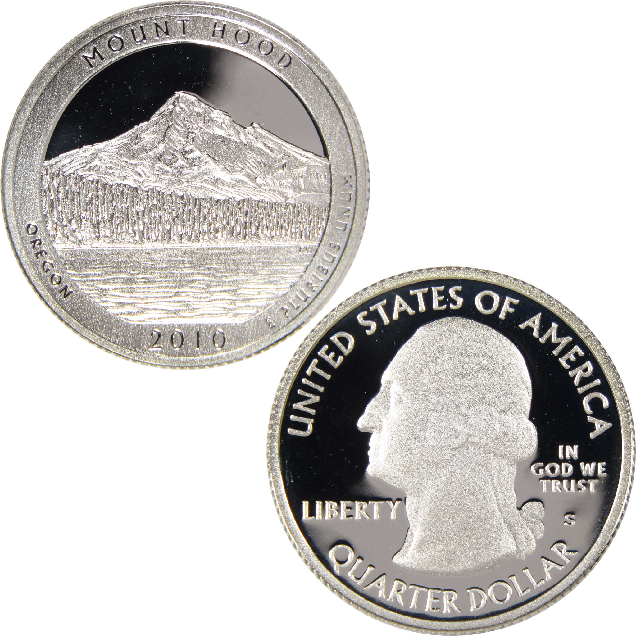 2010 S Mount Hood National Park Quarter Silver 25c Proof Coin