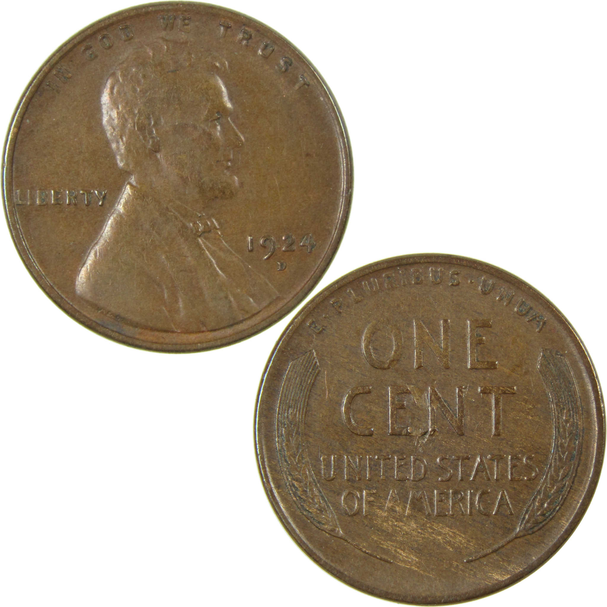 1924 D Lincoln Wheat Cent VF Very Fine Penny 1c Coin SKU:I27643