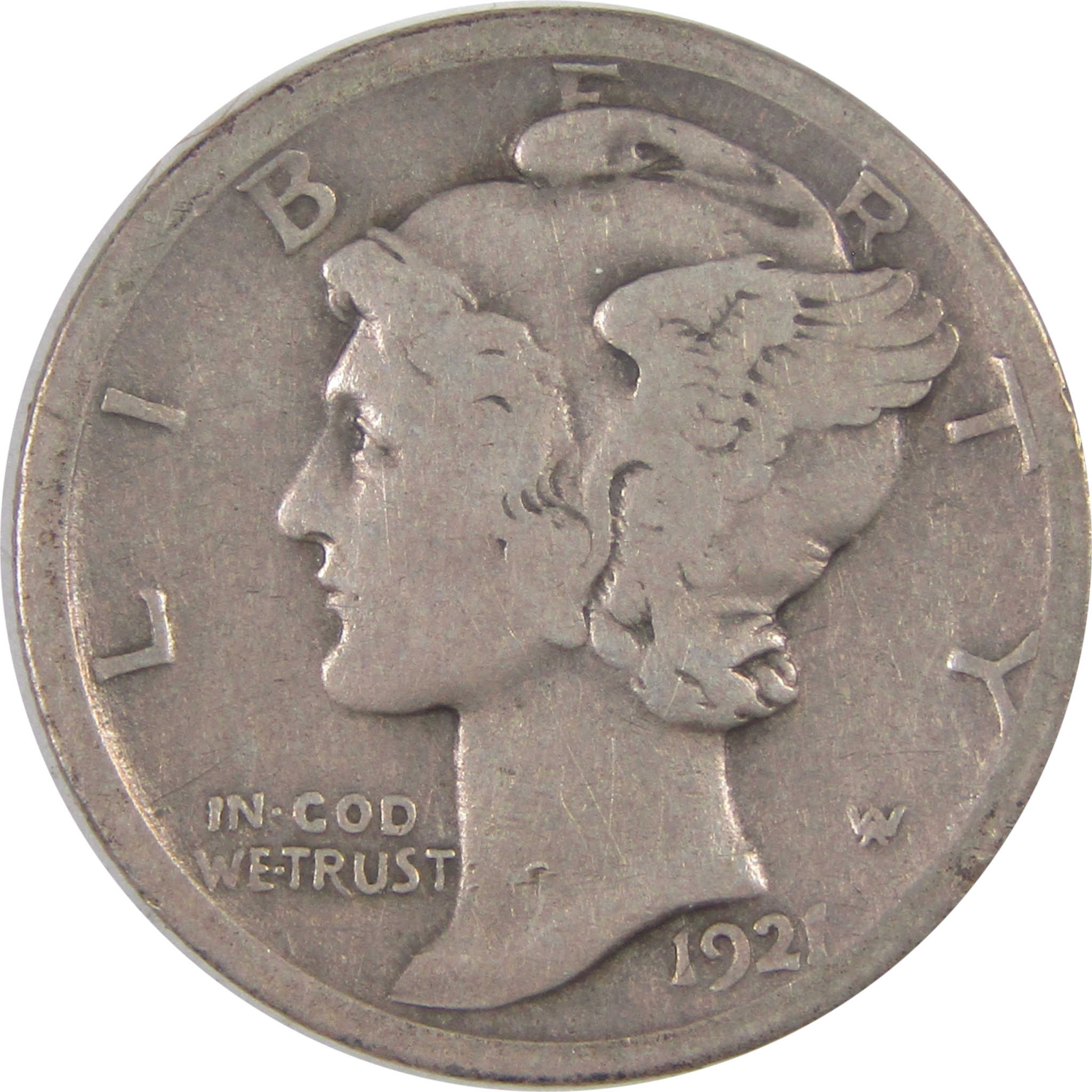 1921 D Mercury Dime VG Very Good Silver 10c Coin SKU:I17282