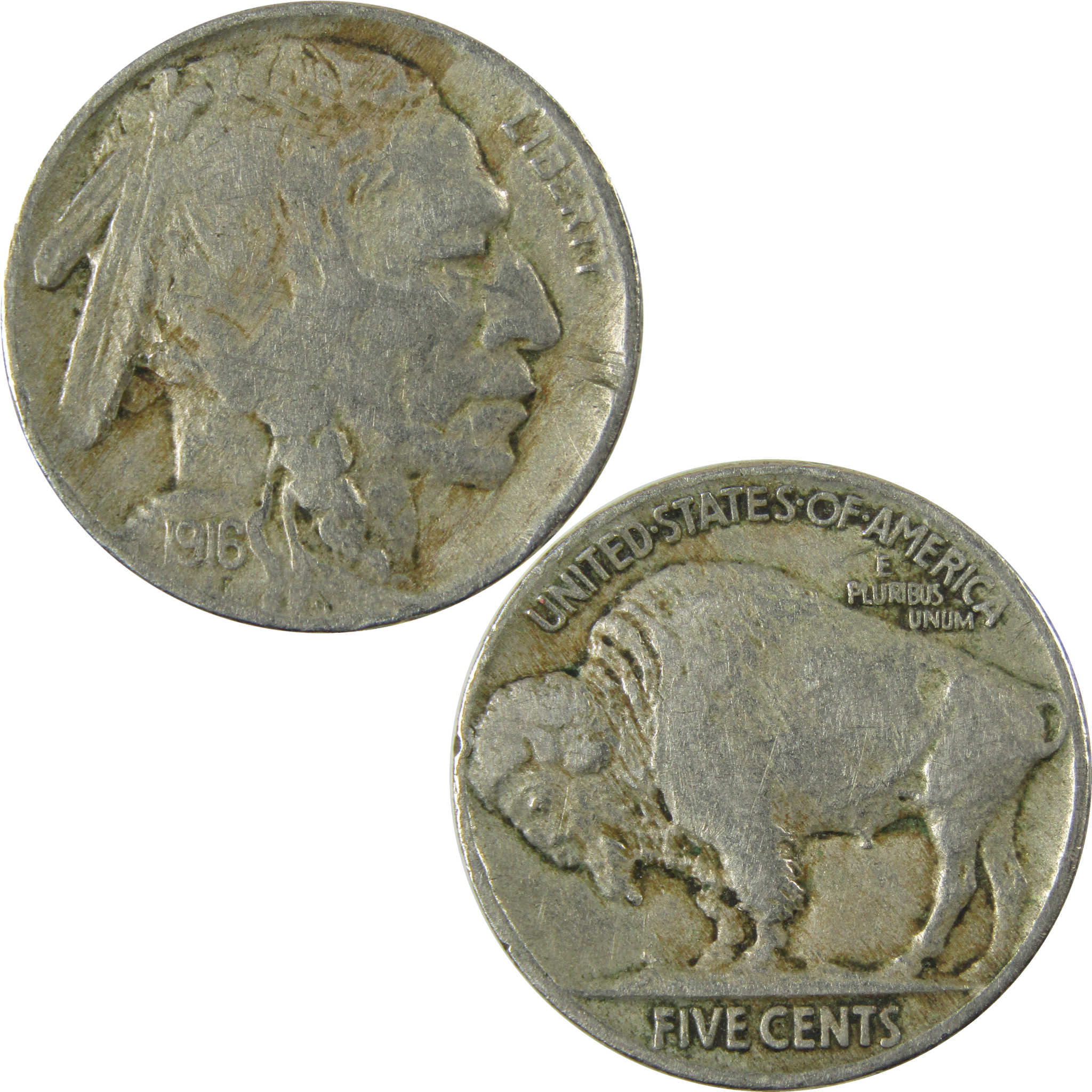 1916 Indian Head Buffalo Nickel VF Very Fine Details Coin SKU:I28327