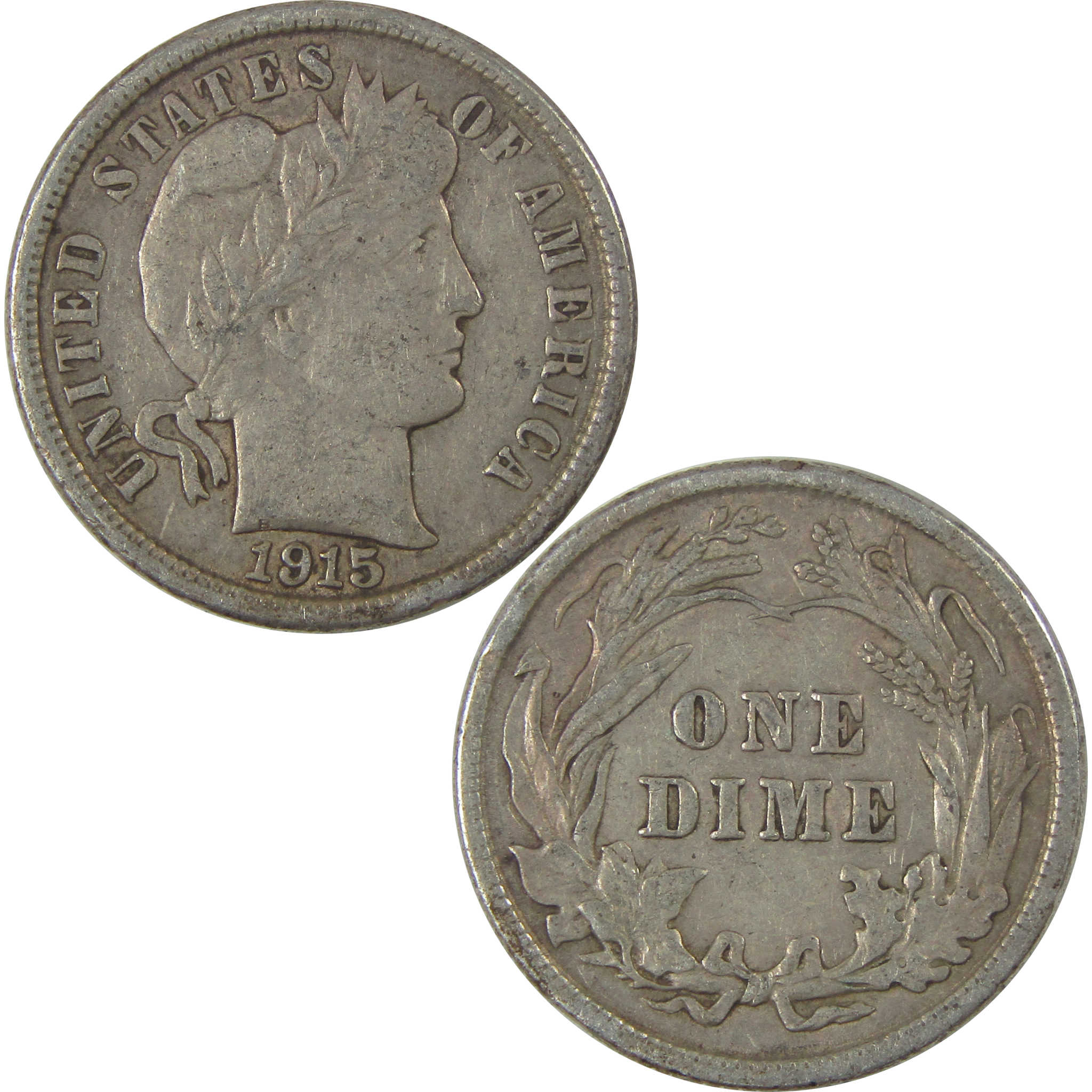 1915 Barber Dime XF EF Extremely Fine Silver 10c Coin SKU:I21110