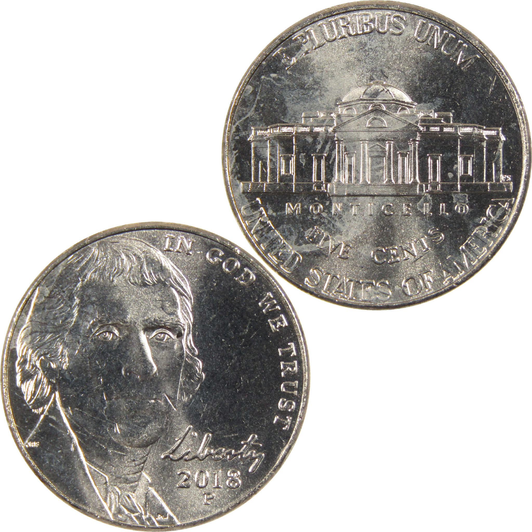 2018 P Jefferson Nickel BU Uncirculated 5c Coin