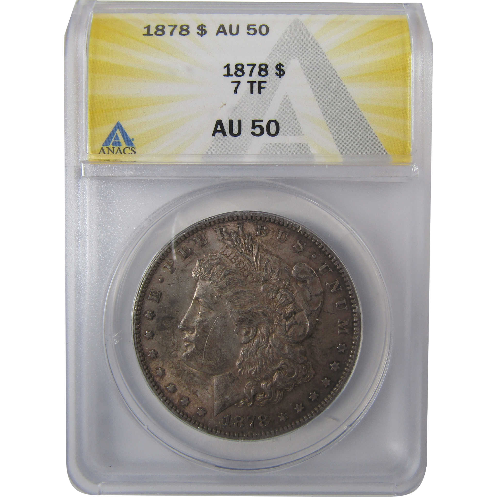 1878 7TF Rev 79 Morgan Silver Dollar AU 50 ANACS $1 Coin SKU:I25007
