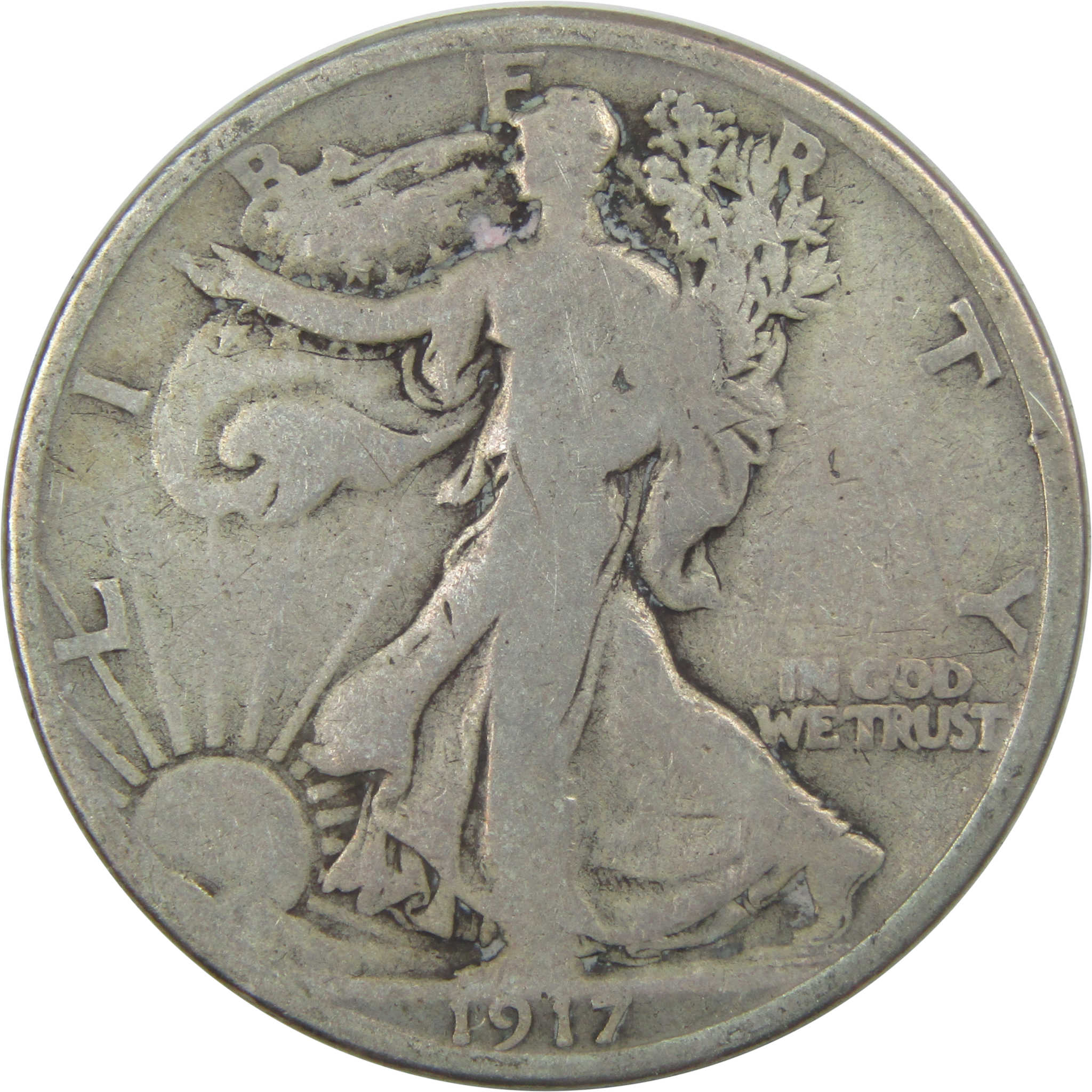 1917 S Reverse Liberty Walking Half Dollar VG Very Good SKU:I15261