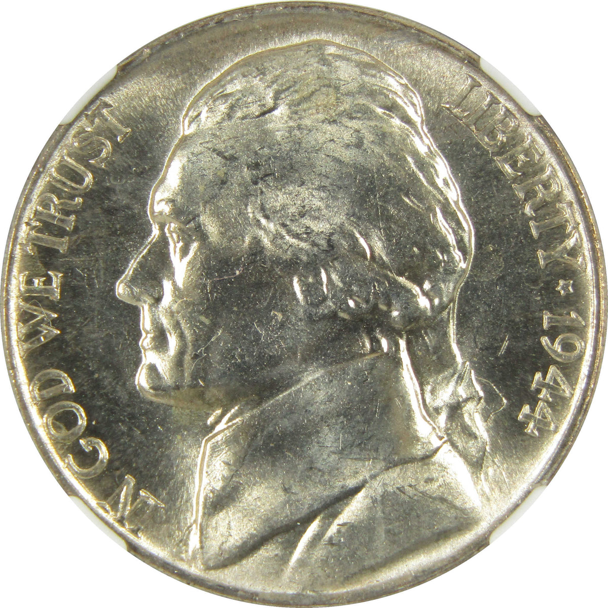1944 P Jefferson Wartime Silver Nickel MS 65 5FS NGC Coin SKU:I28713