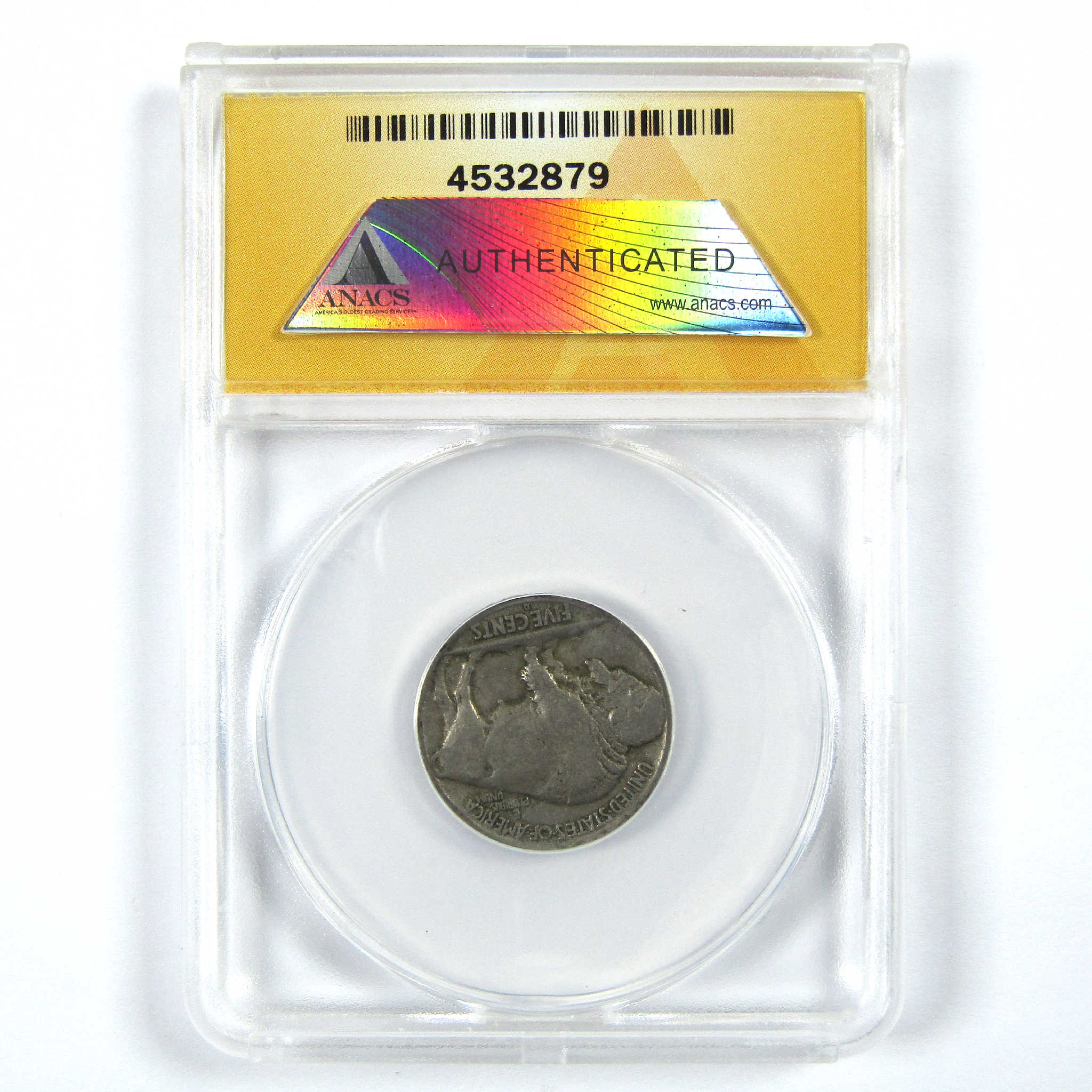 1918 D Indian Head Buffalo Nickel F 12 Details ANACS 5c SKU:I11897