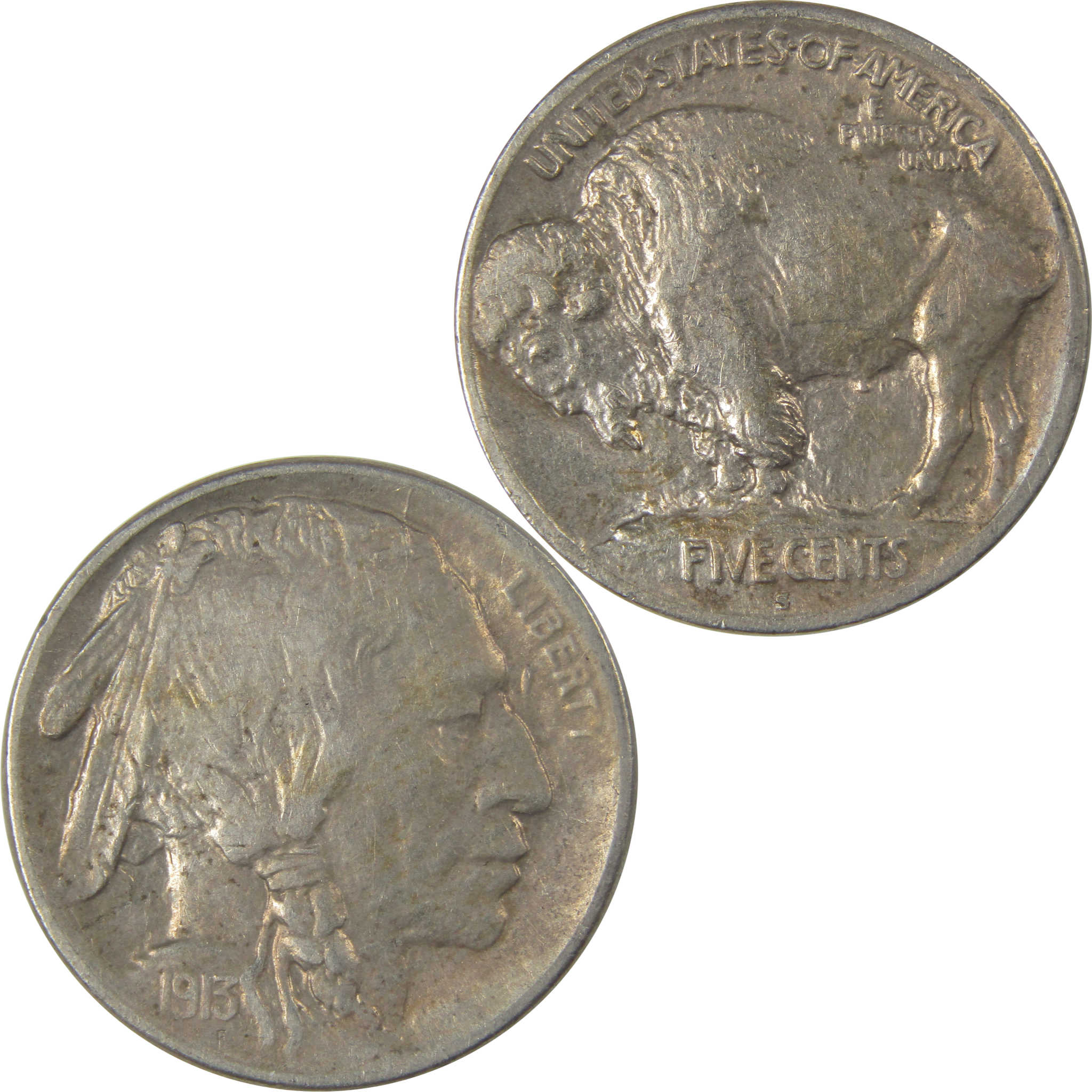 1913 S Type 1 Buffalo Nickel XF EF Extremely Fine SKU:I22843