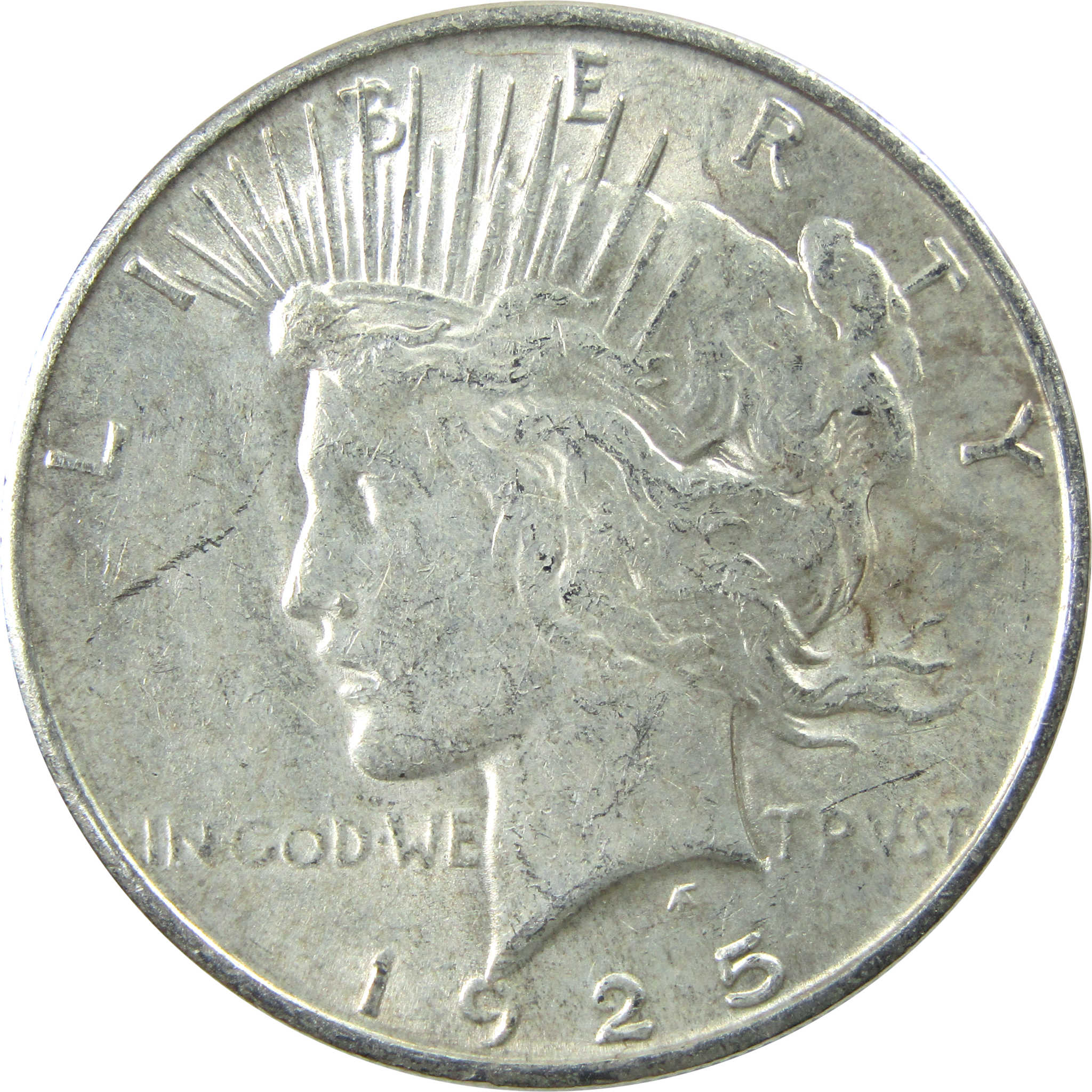 1925 S Peace Dollar AU About Uncirculated Silver $1 Coin SKU:I13632