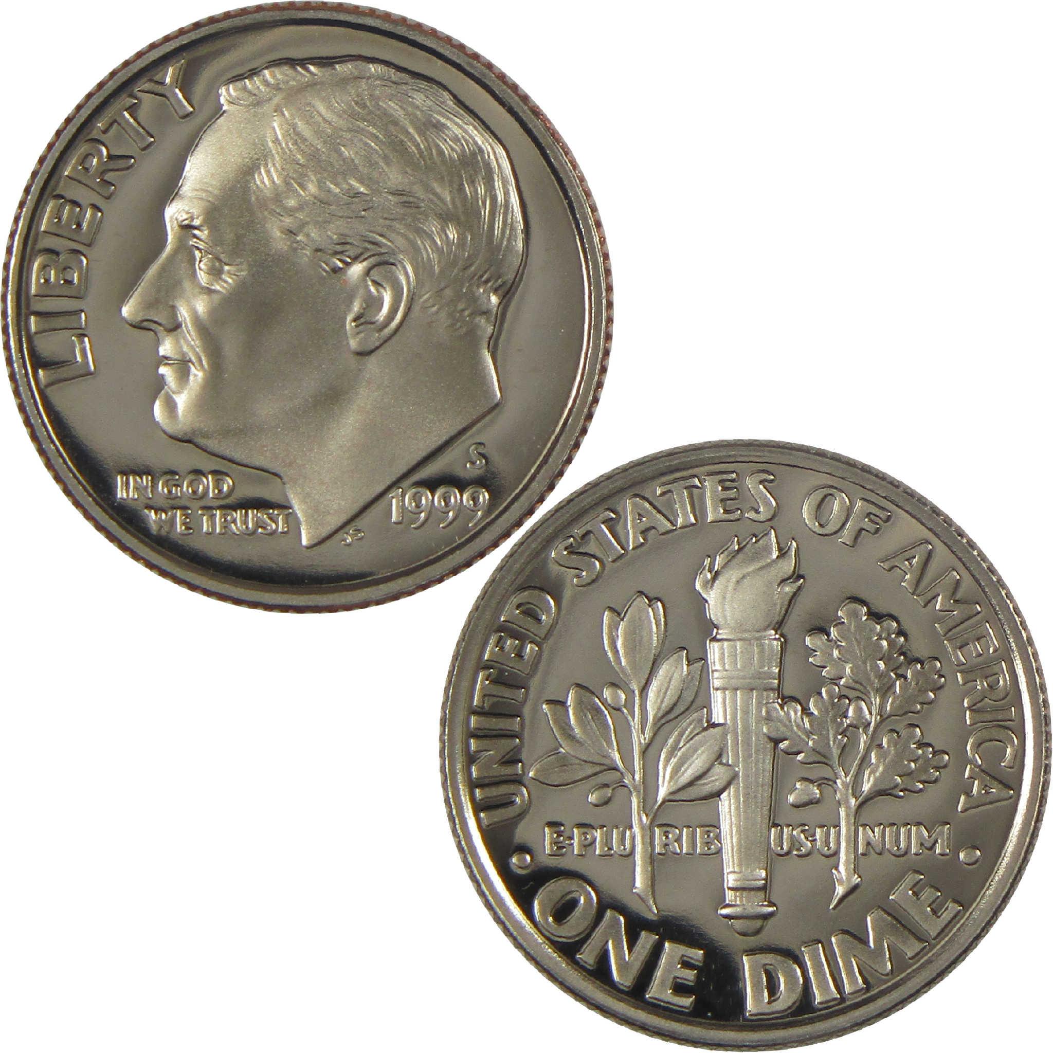1999 S Roosevelt Dime Choice Proof Clad 10c Coin