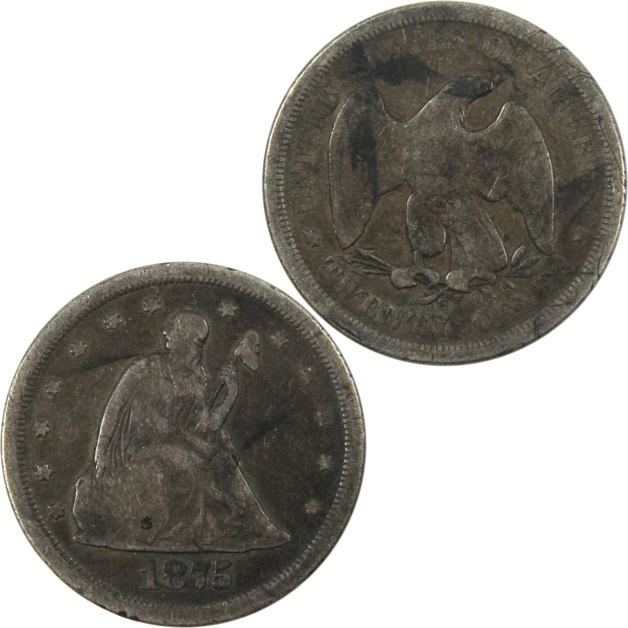 1875 Seated Liberty Quarter G Good Silver 25c Coin SKU:I13331