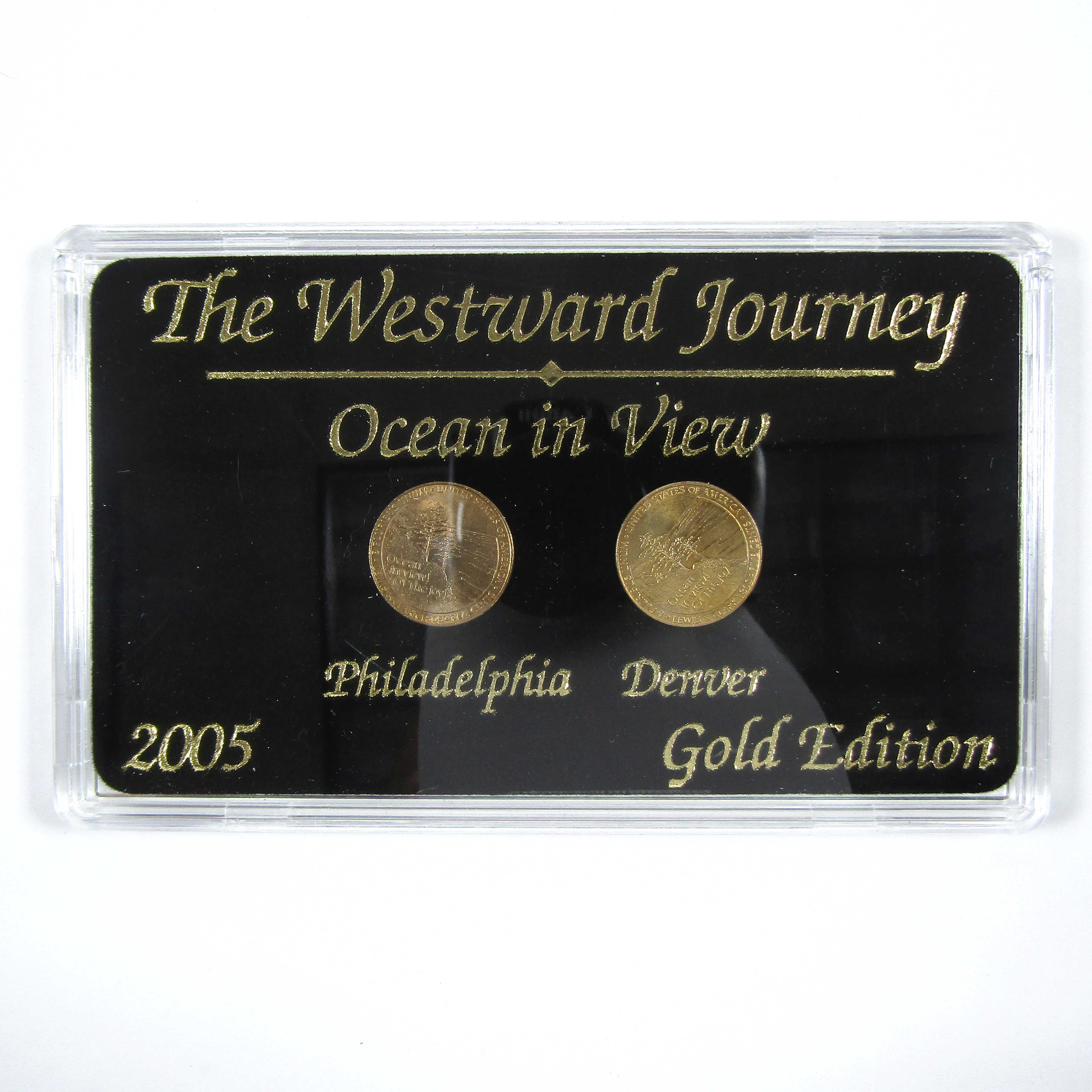 2005 P&D Ocean in View Jefferson Nickel Gold Coated Set SKU:CPC7480