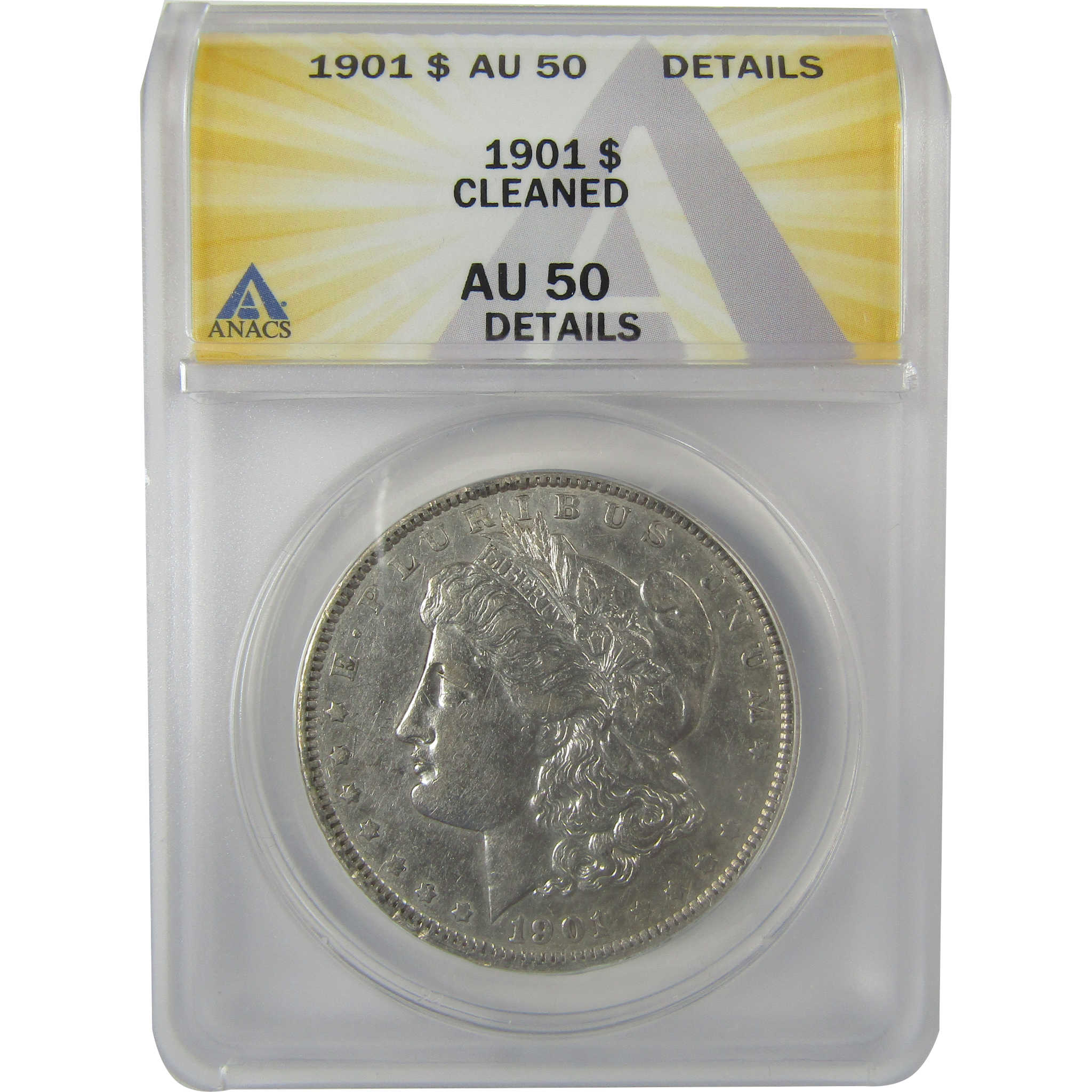 1901 Morgan Dollar AU 50 Details ANACS Silver $1 Coin SKU:I21271 - Morgan coin - Morgan silver dollar - Morgan silver dollar for sale - Profile Coins &amp; Collectibles