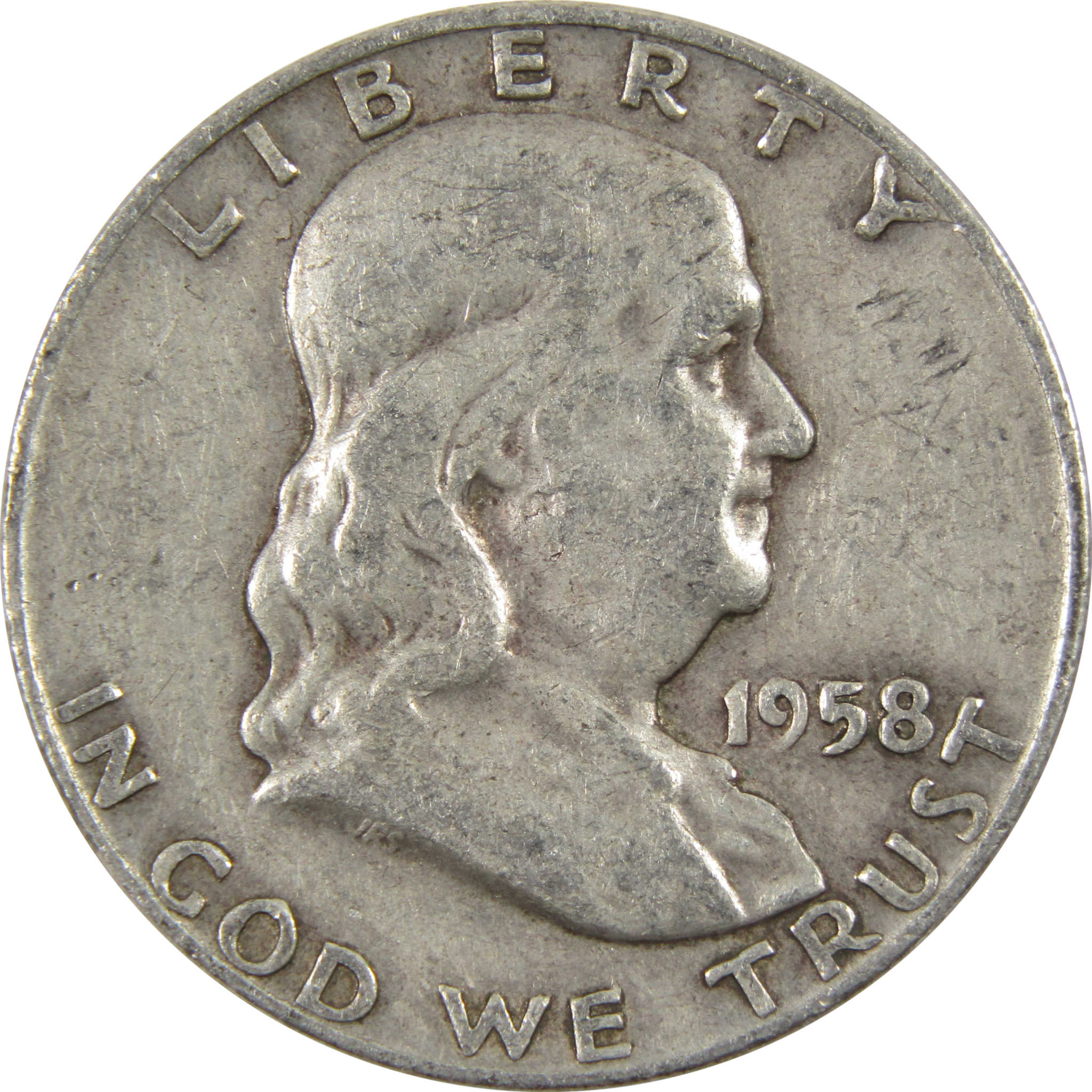 1958 D Franklin Half Dollar G Good 90% Silver 50c Coin