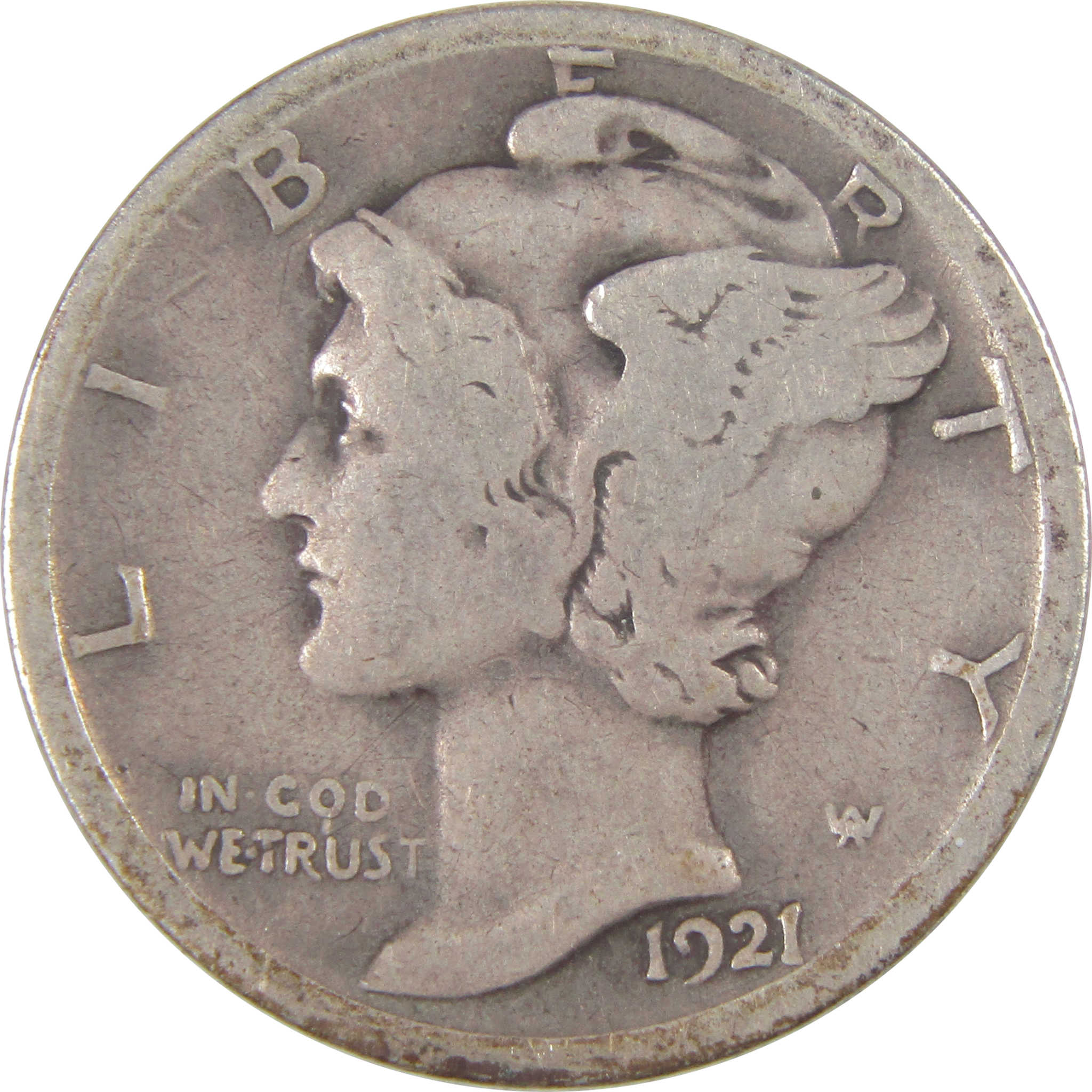 1921 D Mercury Dime VG Very Good Silver 10c Coin SKU:I16845