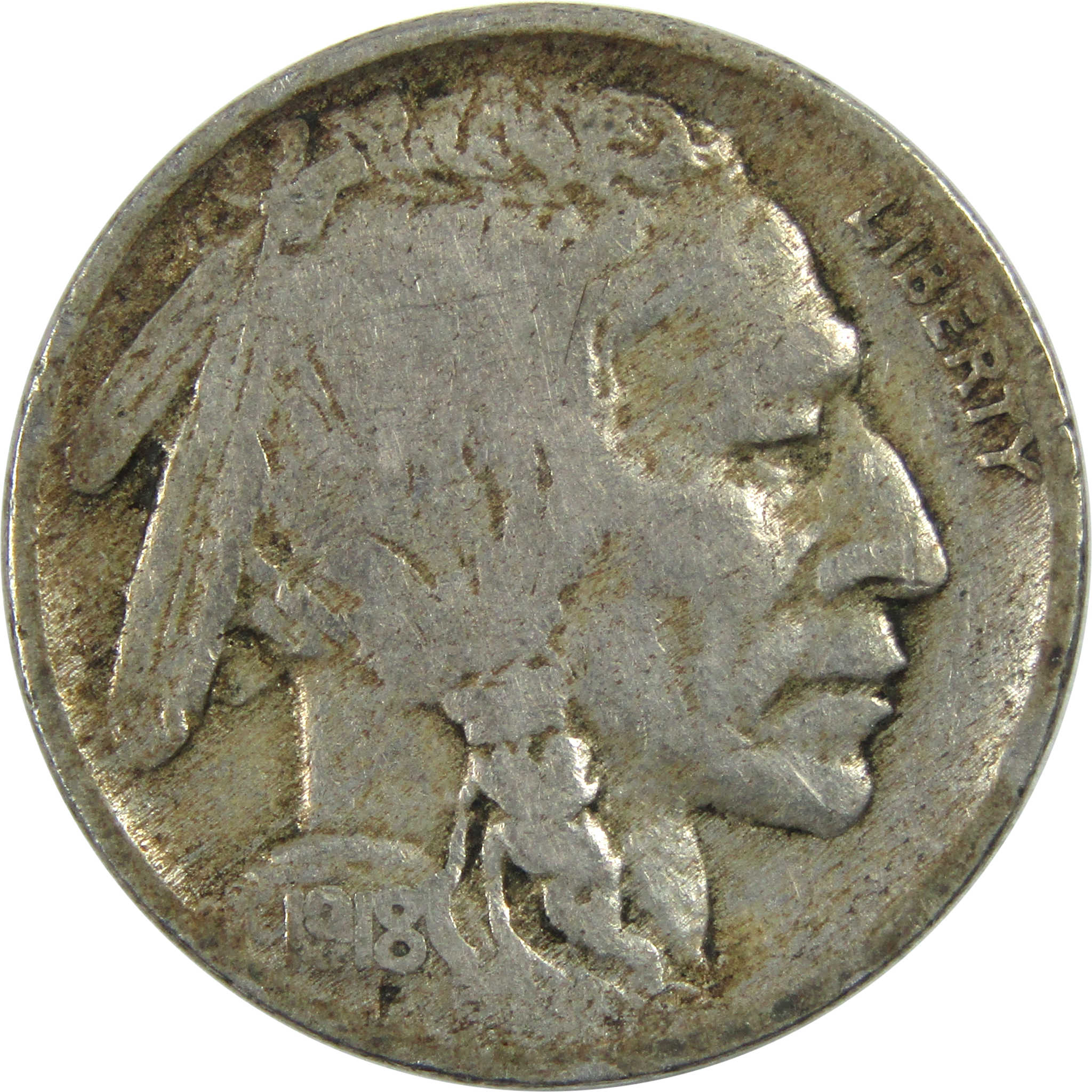 1918 Indian Head Buffalo Nickel VG Very Good 5c Coin SKU:I13005