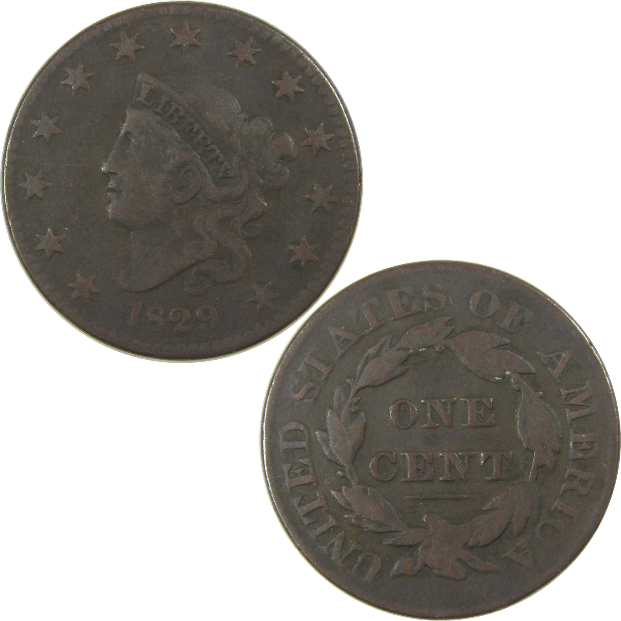 1829 Large Letters Coronet Head Large Cent VG Very Good SKU:CPC0786
