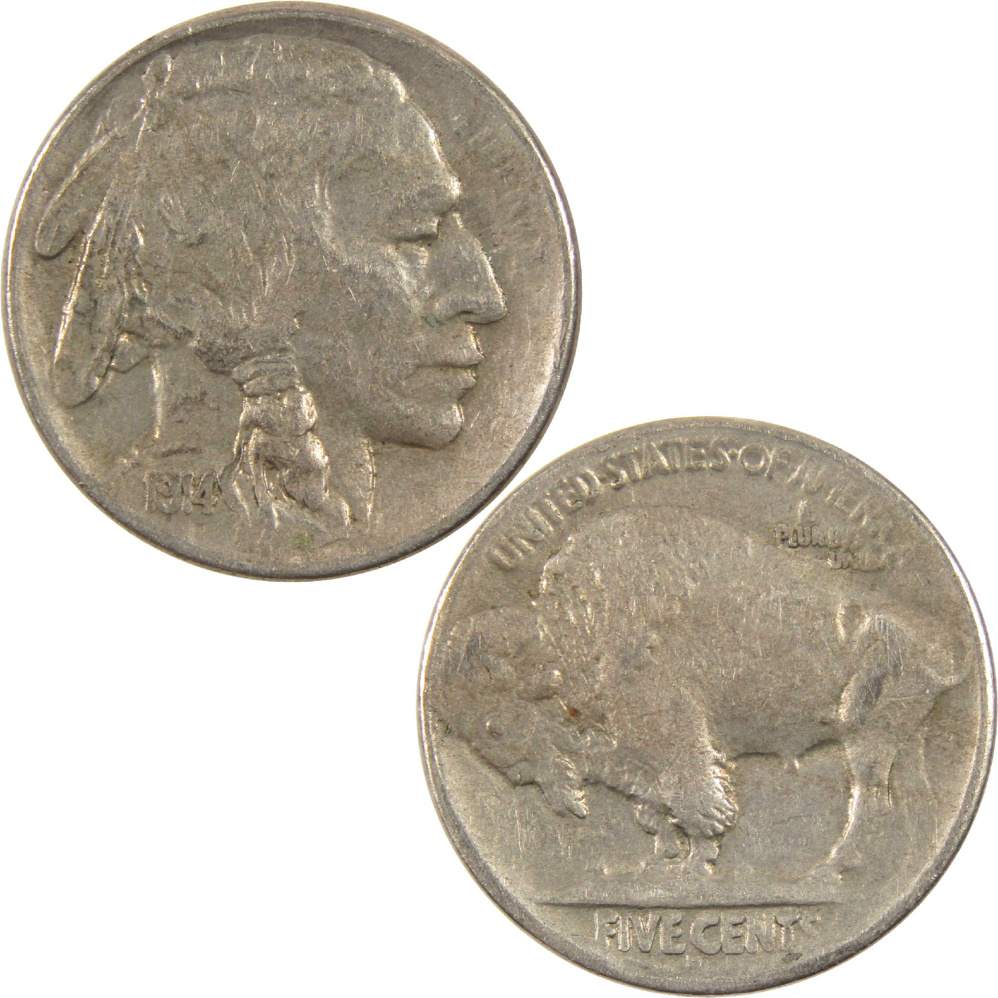 1914 S Indian Head Buffalo Nickel XF EF 5c Coin SKU:I11398