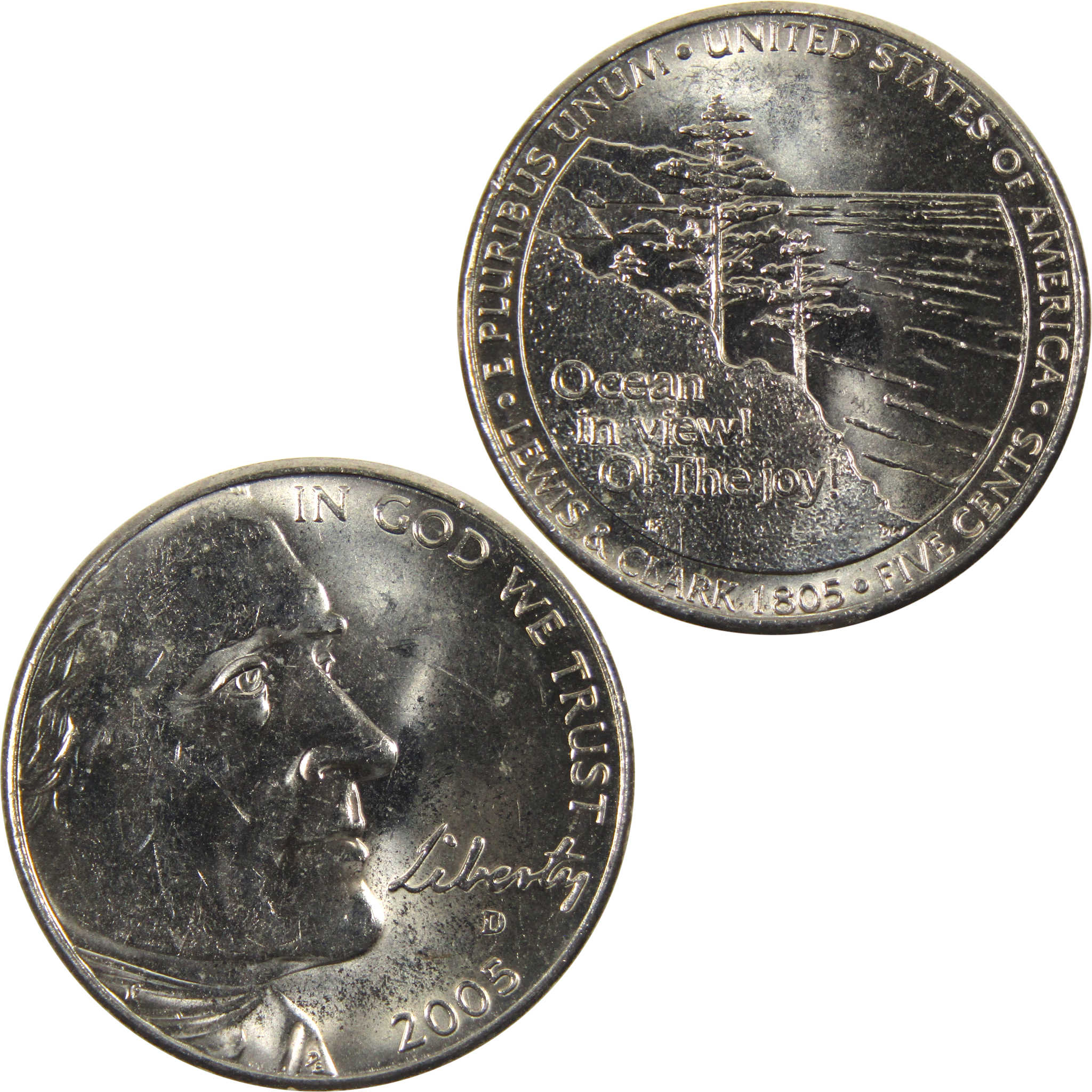 2005 D Ocean in View Jefferson Nickel BU Uncirculated 5c Coin