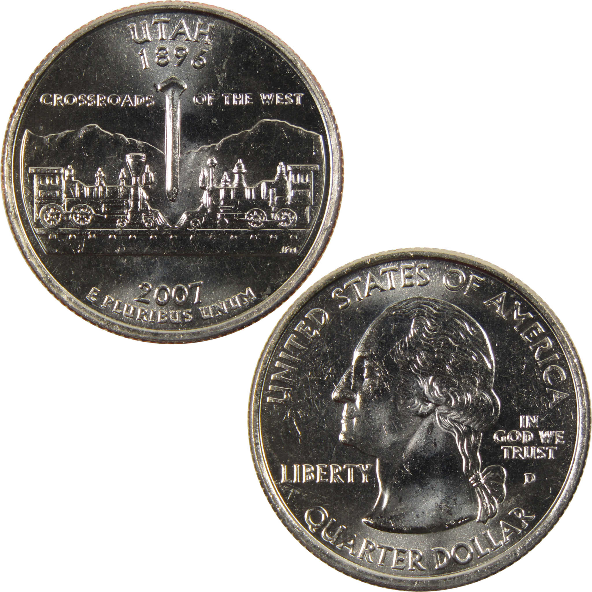 2007 D Utah State Quarter BU Uncirculated Clad 25c Coin