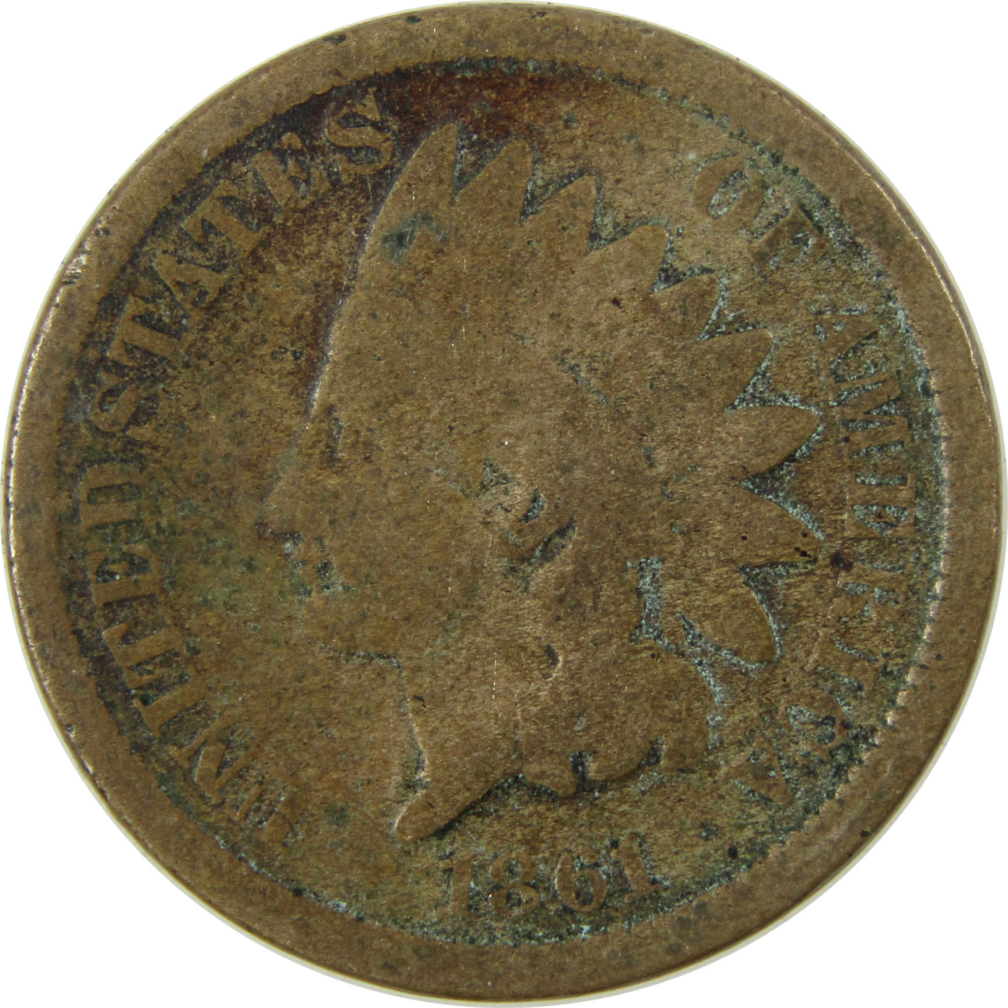 1861 Indian Head Cent G Good Details Penny 1c Coin SKU:CP1208