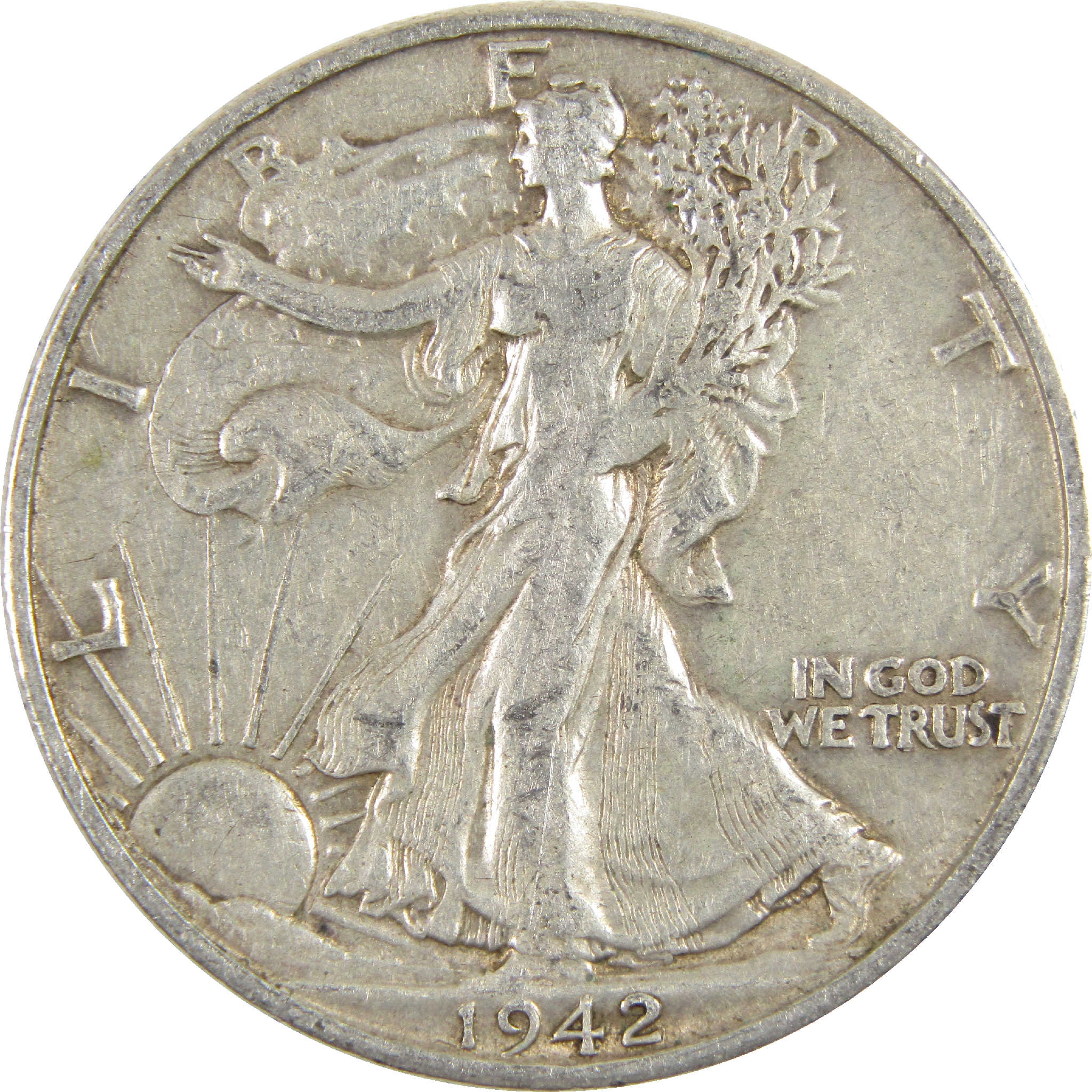 1942 S Liberty Walking Half Dollar XF EF Extremely Fine Silver 50c