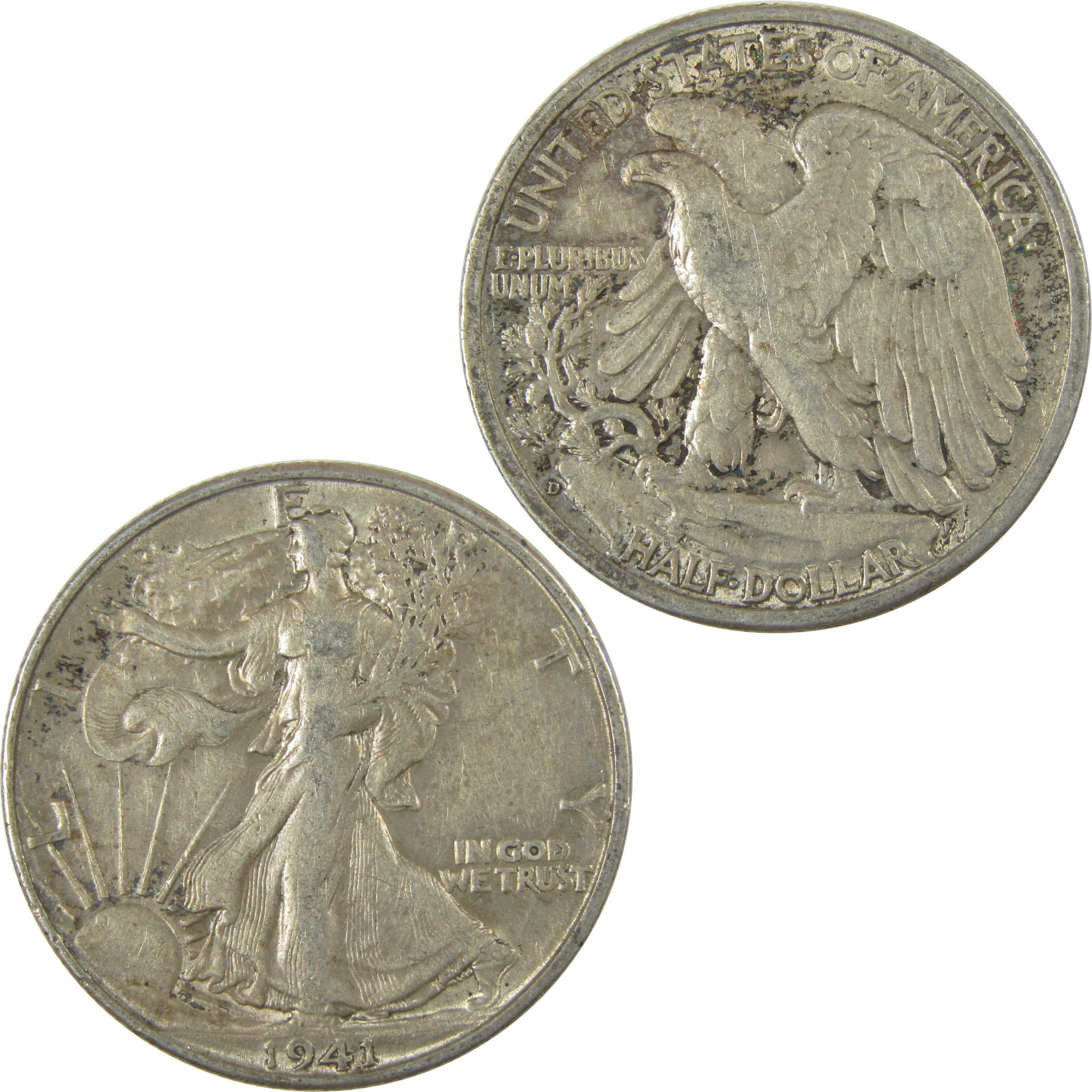 1941 D Liberty Walking Half Dollar XF EF Extremely Fine SKU:CPC0543