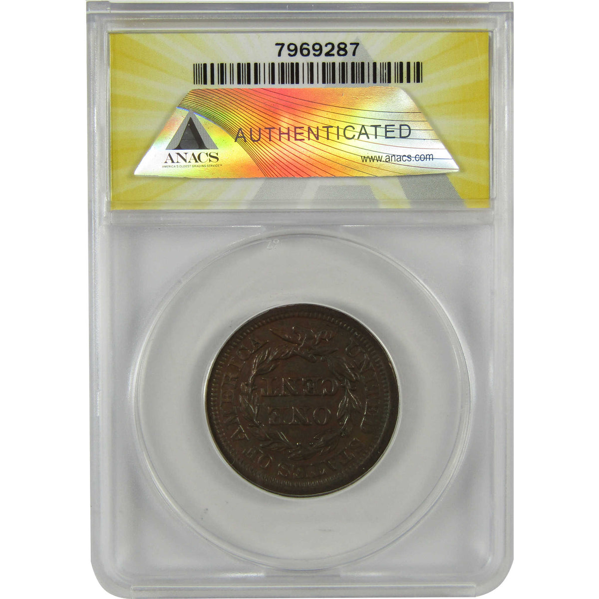 1854 Braided Hair Copper Large Cent EF 45 ANACS 1c Coin SKU:I28754