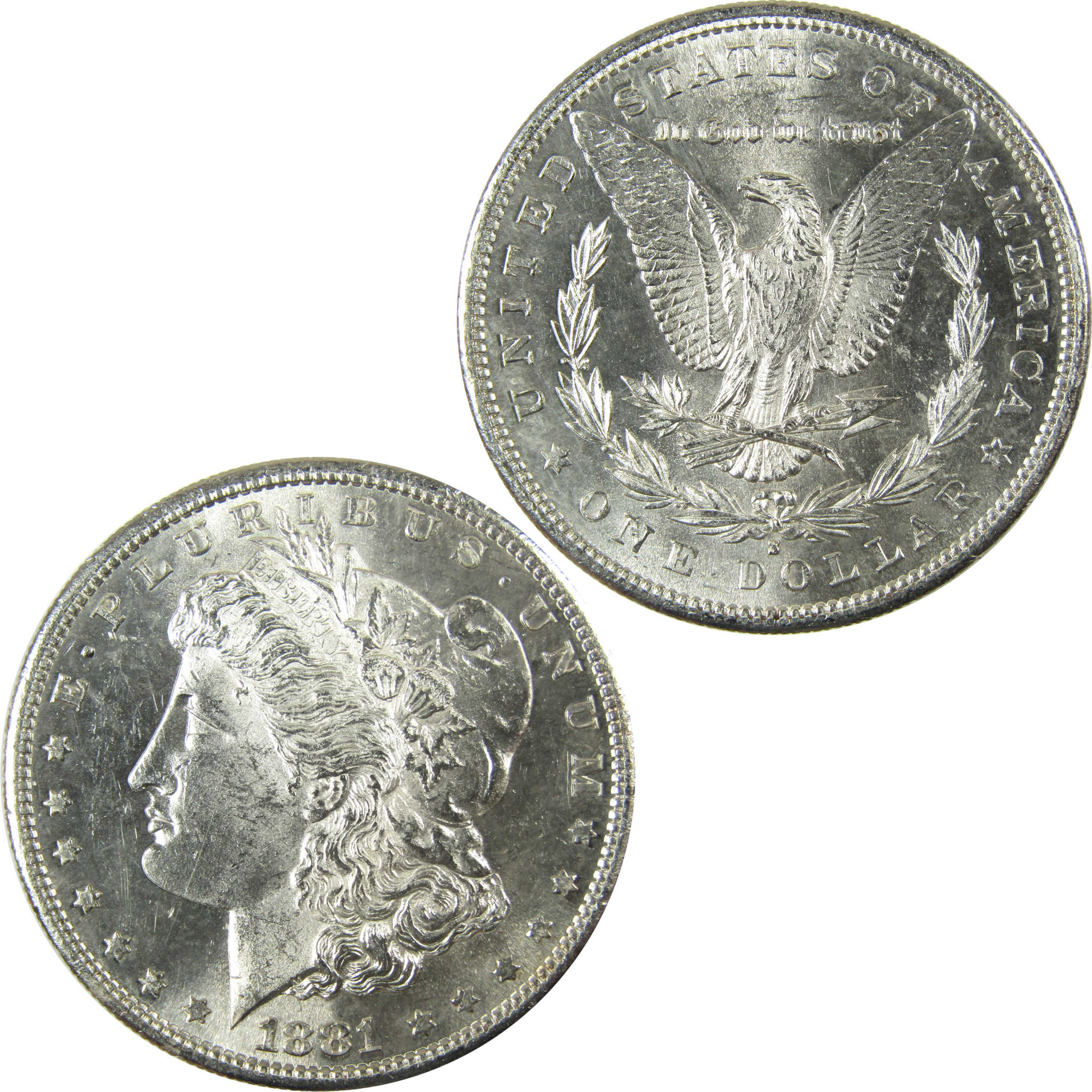 1881 S Morgan Silver Dollar Uncirculated Details $1 Coin SKU:I27078