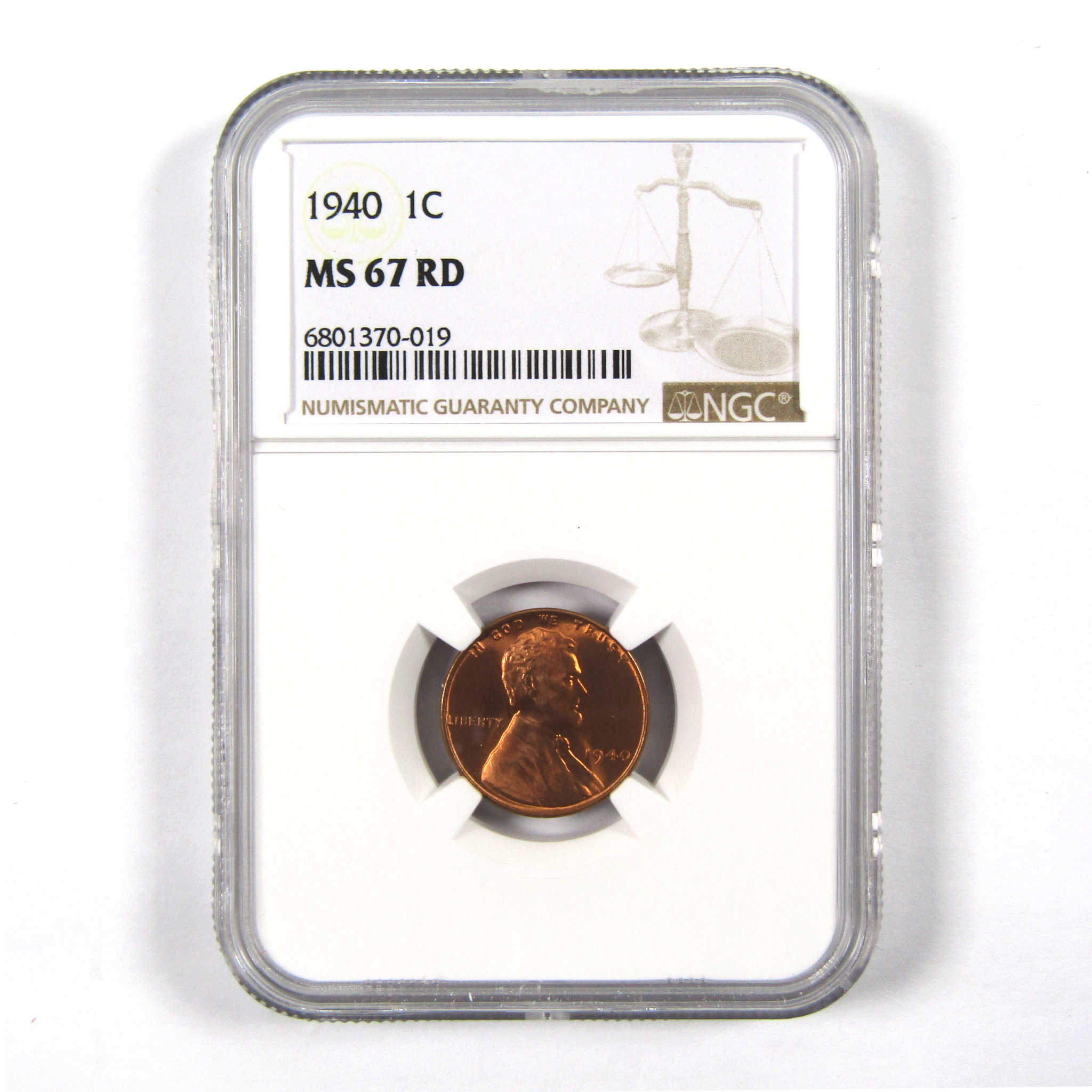 1940 Lincoln Wheat Cent MS 67 RD NGC Penny 1c Uncirculated SKU:I9717
