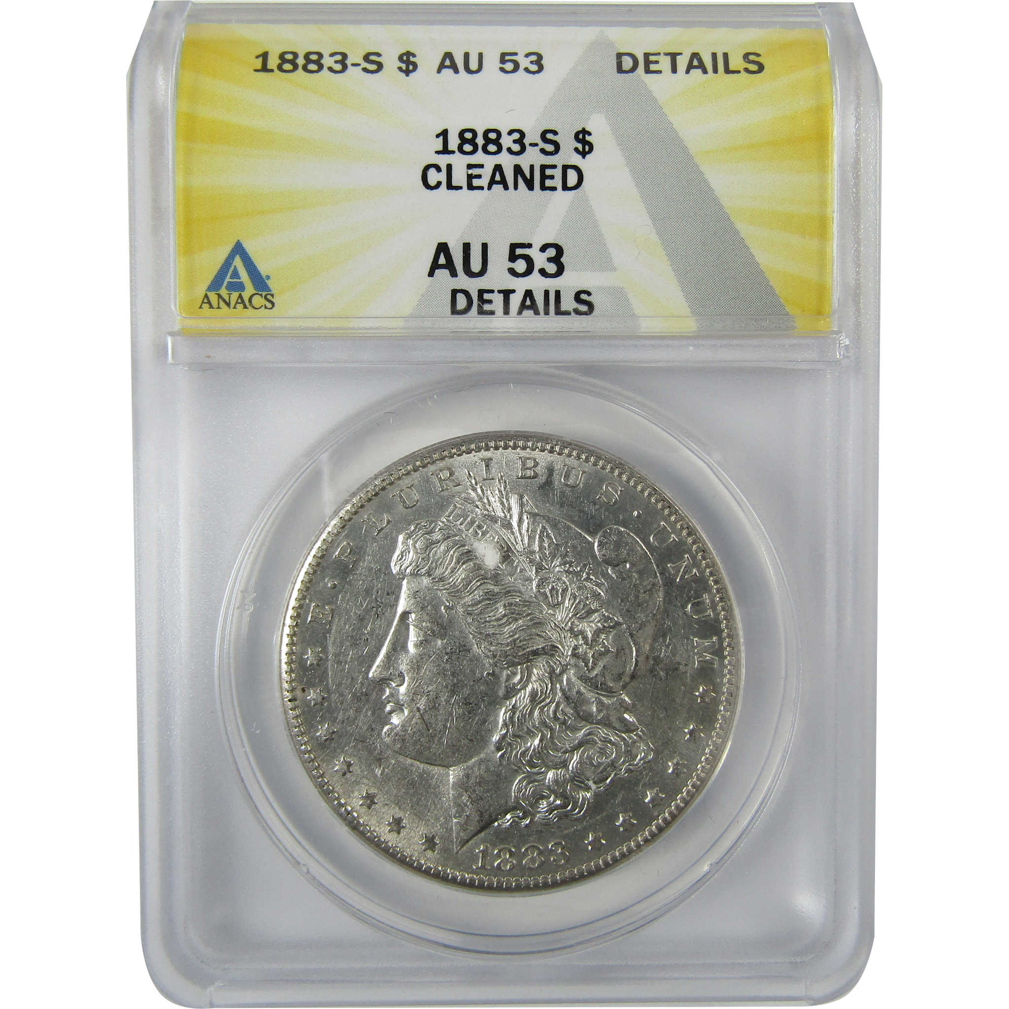 1883 S Morgan Silver Dollar AU 53 Details ANACS $1 Coin SKU:CP596 - Morgan coin - Morgan silver dollar - Morgan silver dollar for sale - Profile Coins &amp; Collectibles