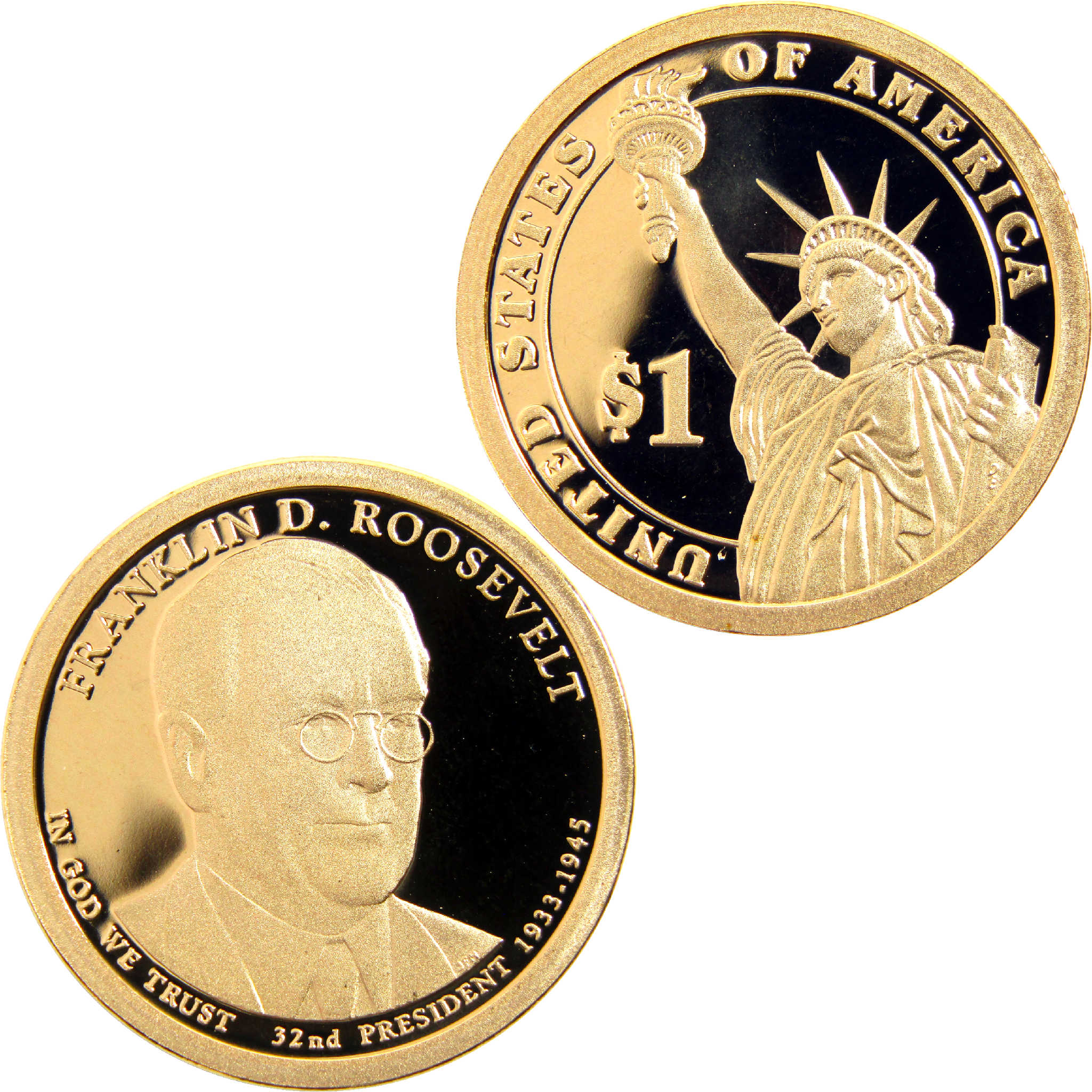 2014 S Franklin D Roosevelt Presidential Dollar Choice Proof $1 Coin