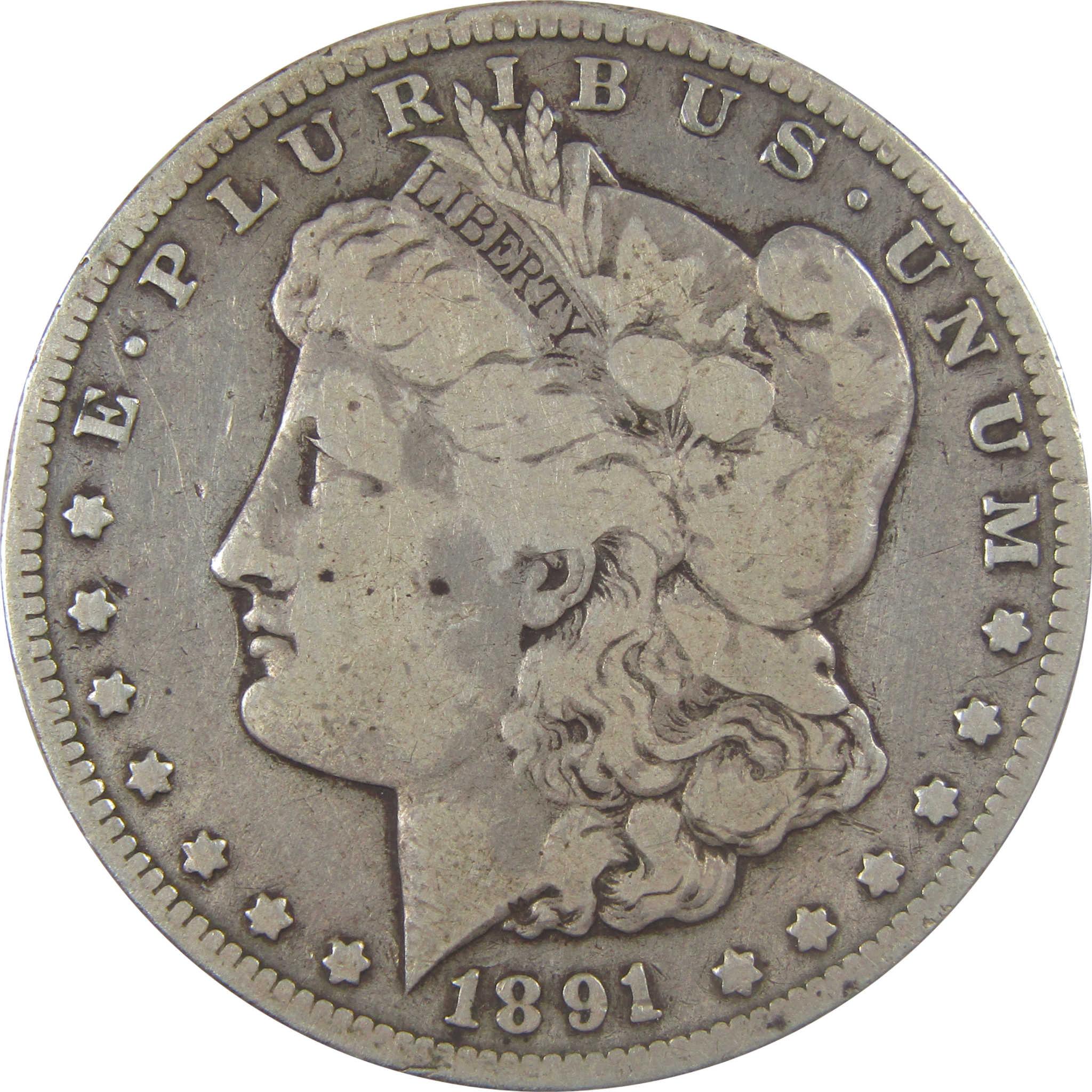 1891 CC Morgan Silver Dollar VG Very Good $1 Coin SKU:I23964 - Morgan coin - Morgan silver dollar - Morgan silver dollar for sale - Profile Coins &amp; Collectibles