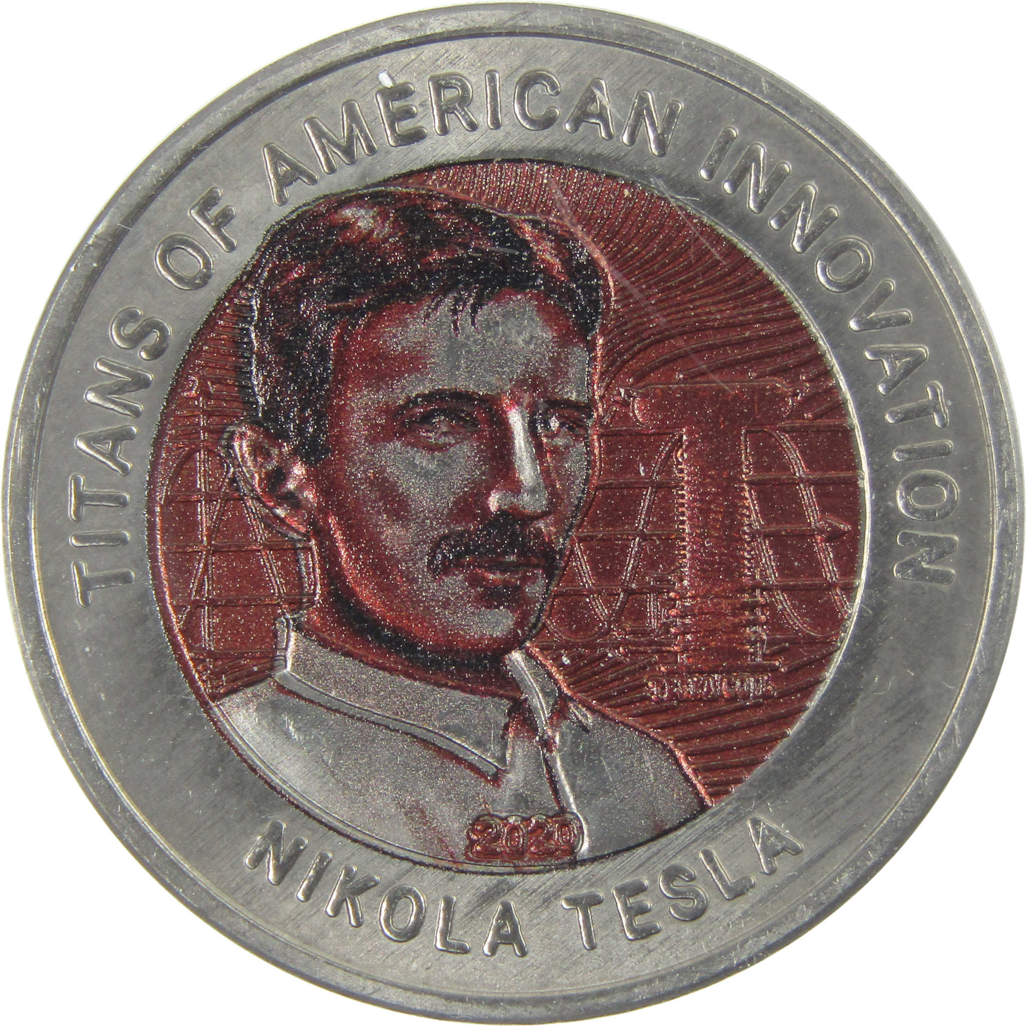 2020 Tesla Titans of Innovation 2 Cedi Uncirculated 0.99 Titanium