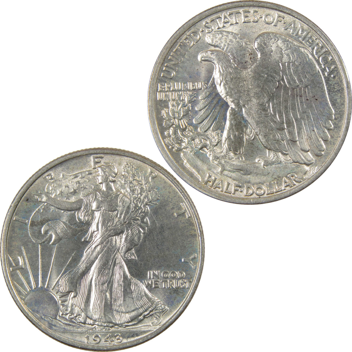 1943 Liberty Walking Silver 50c Borderline Uncirculated SKU:I28679