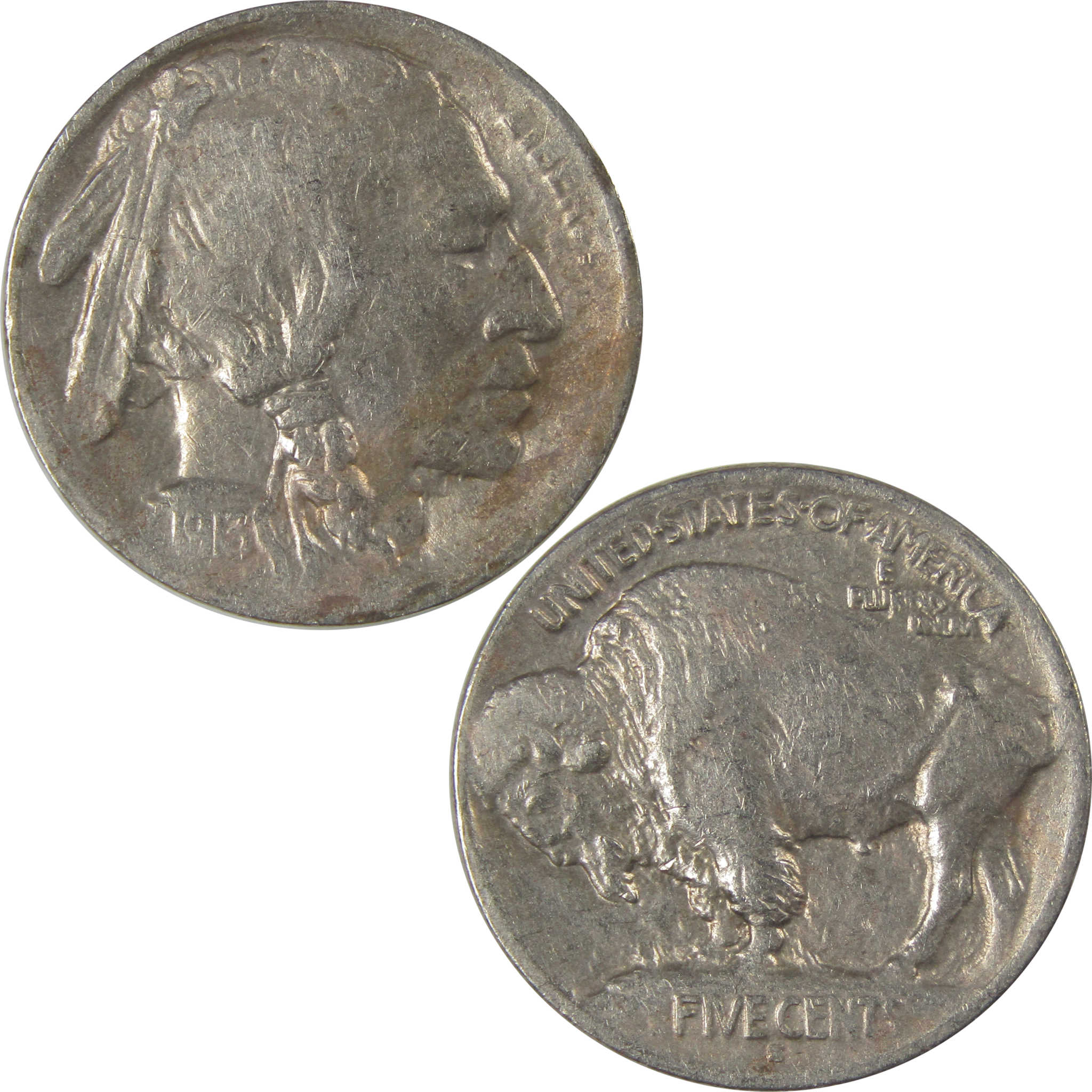 1913 S Type 1 Buffalo Nickel VF Very Fine Details 5c Coin SKU:I22878