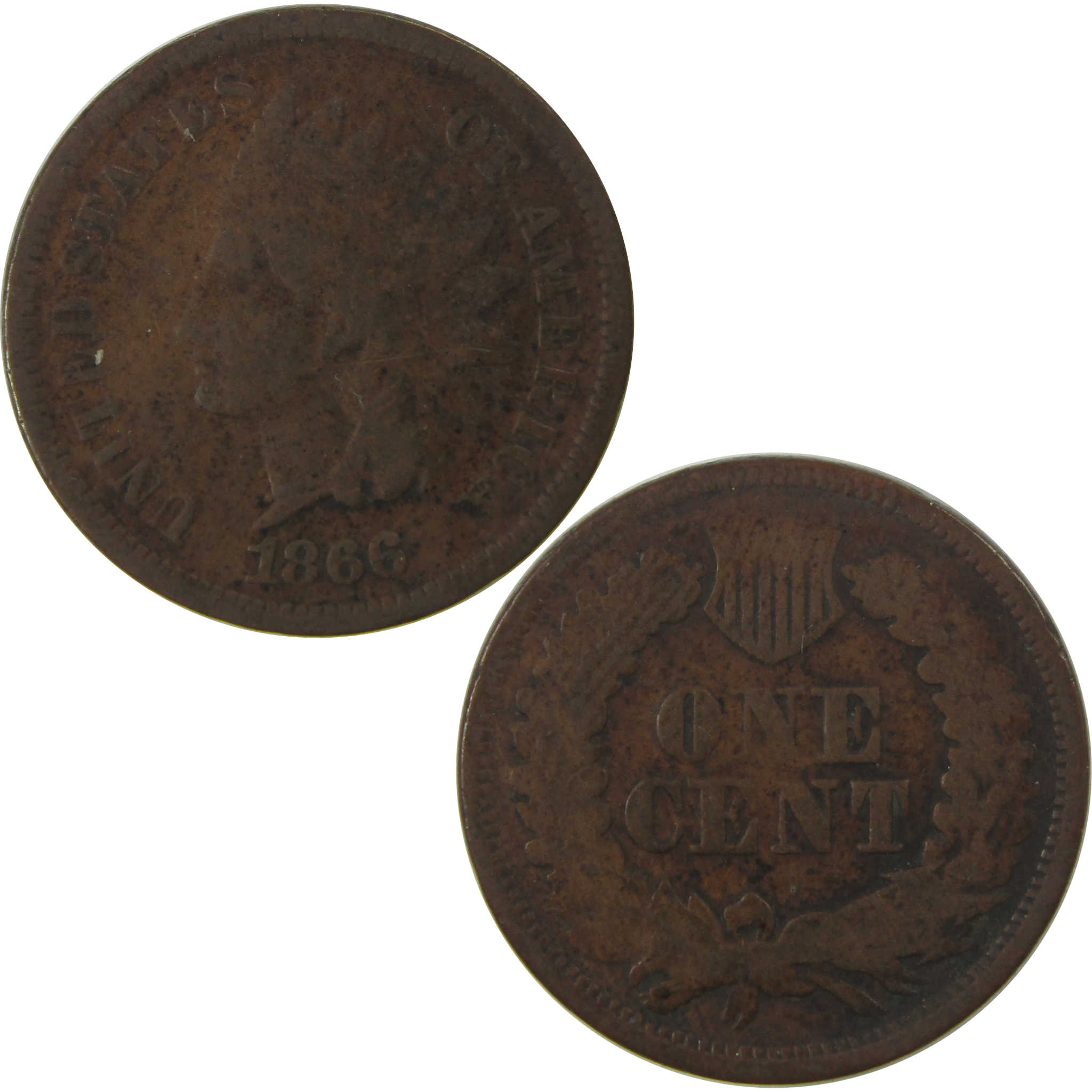 1866 Indian Head Cent G Good Penny 1c Coin SKU:CPC0573