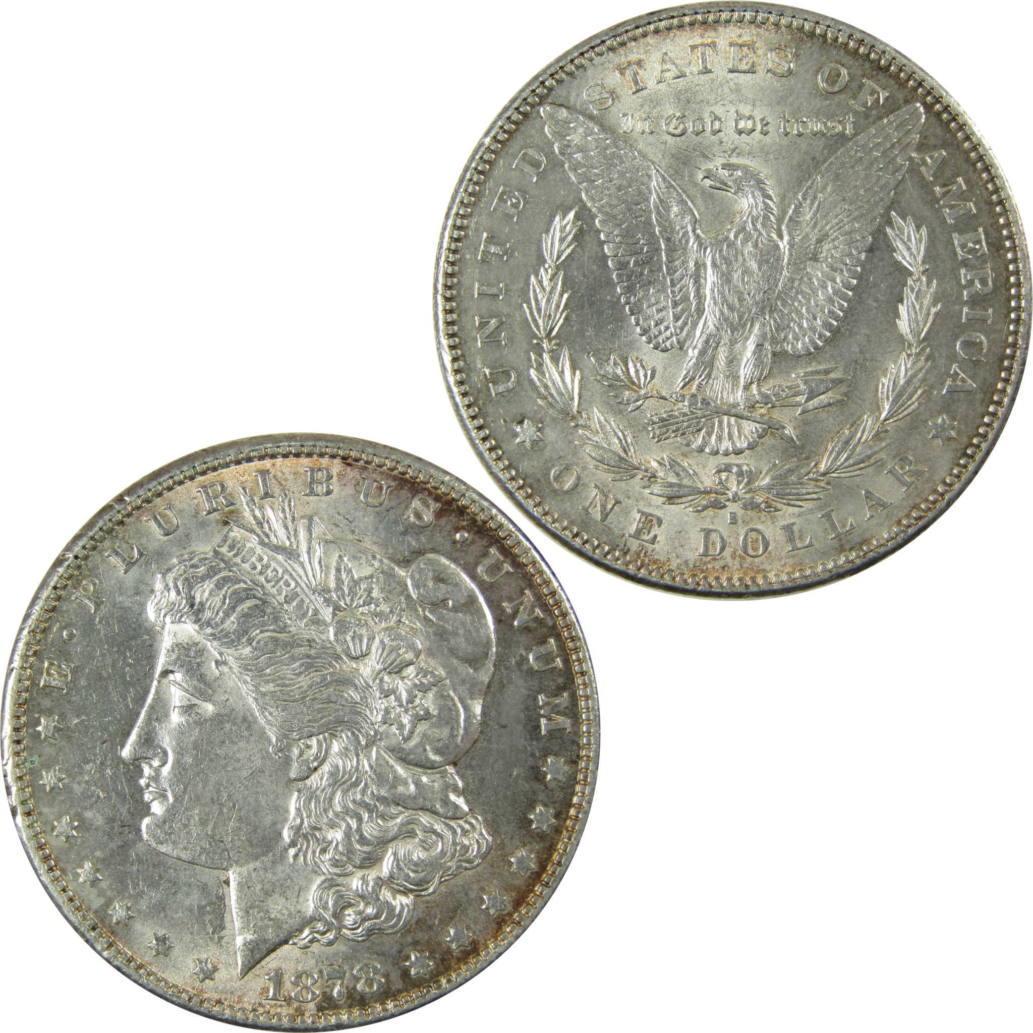 1878 S Morgan Silver Dollar AU About Uncirculated $1 Coin SKU:I26286 - Morgan coin - Morgan silver dollar - Morgan silver dollar for sale - Profile Coins &amp; Collectibles