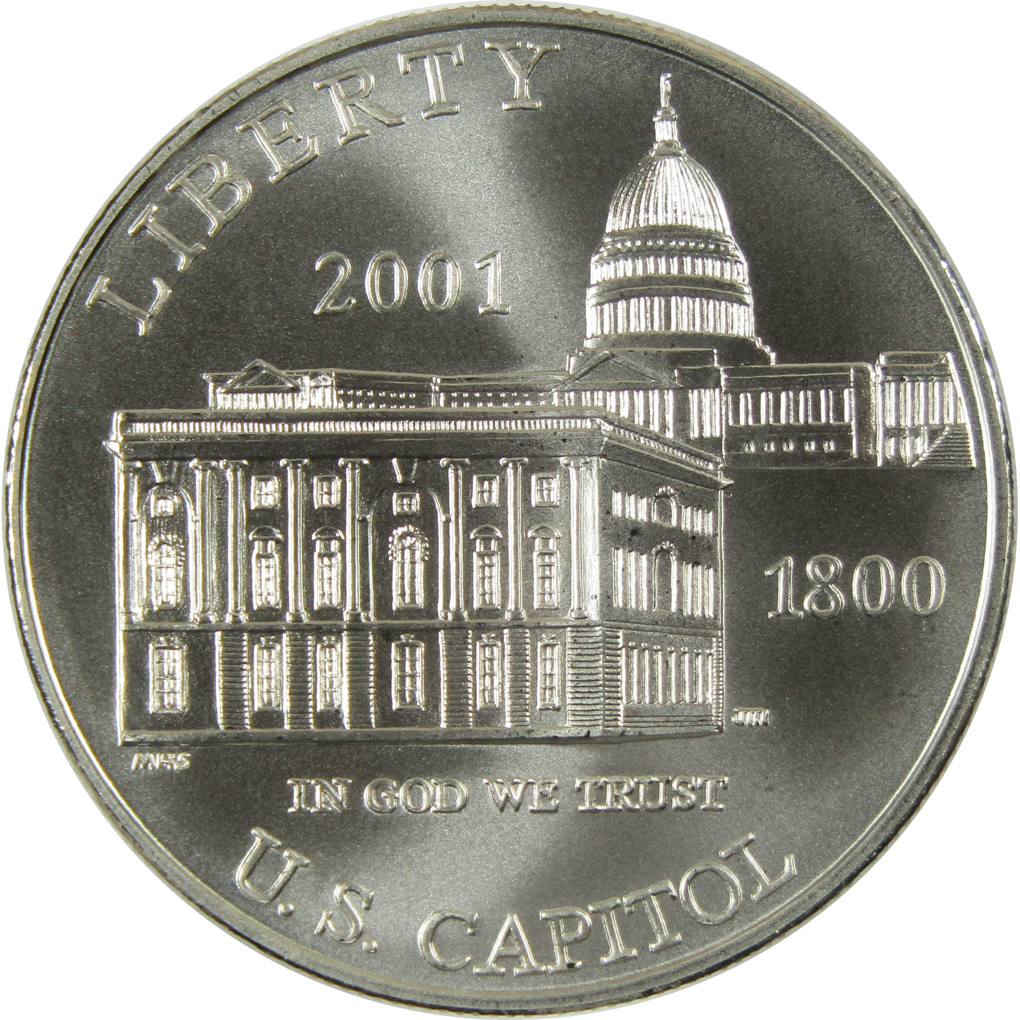2001 P U.S. Capitol Commemorative Silver Dollar Uncirculated $1 Coin
