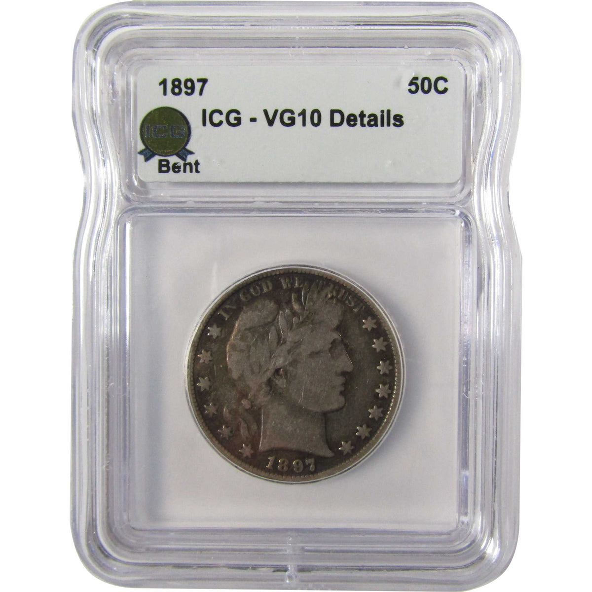 1897 Barber Silver Half Dollar VG 10 Details ICG 50c Coin SKU:I29190