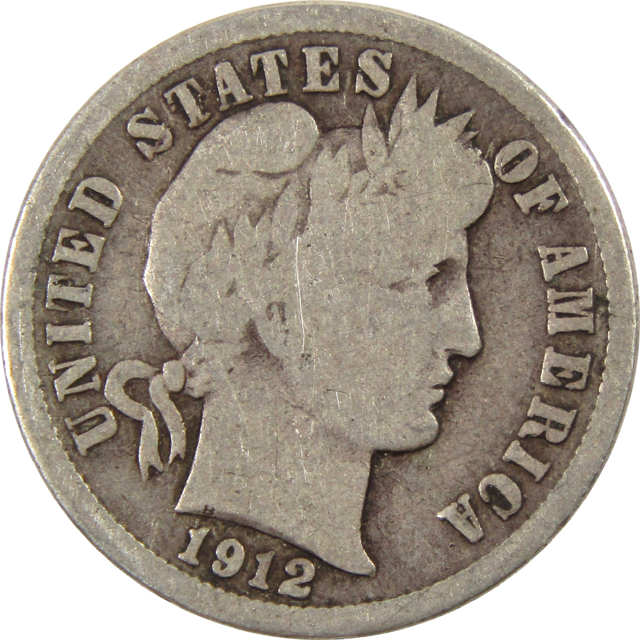 1912 D Barber Dime G Good Silver 10c Coin