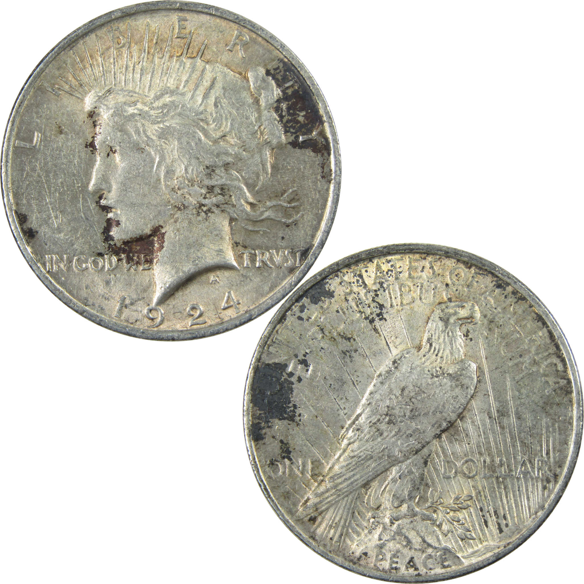 1924 Peace Dollar AU About Uncirculated Silver $1 Coin SKU:I15099