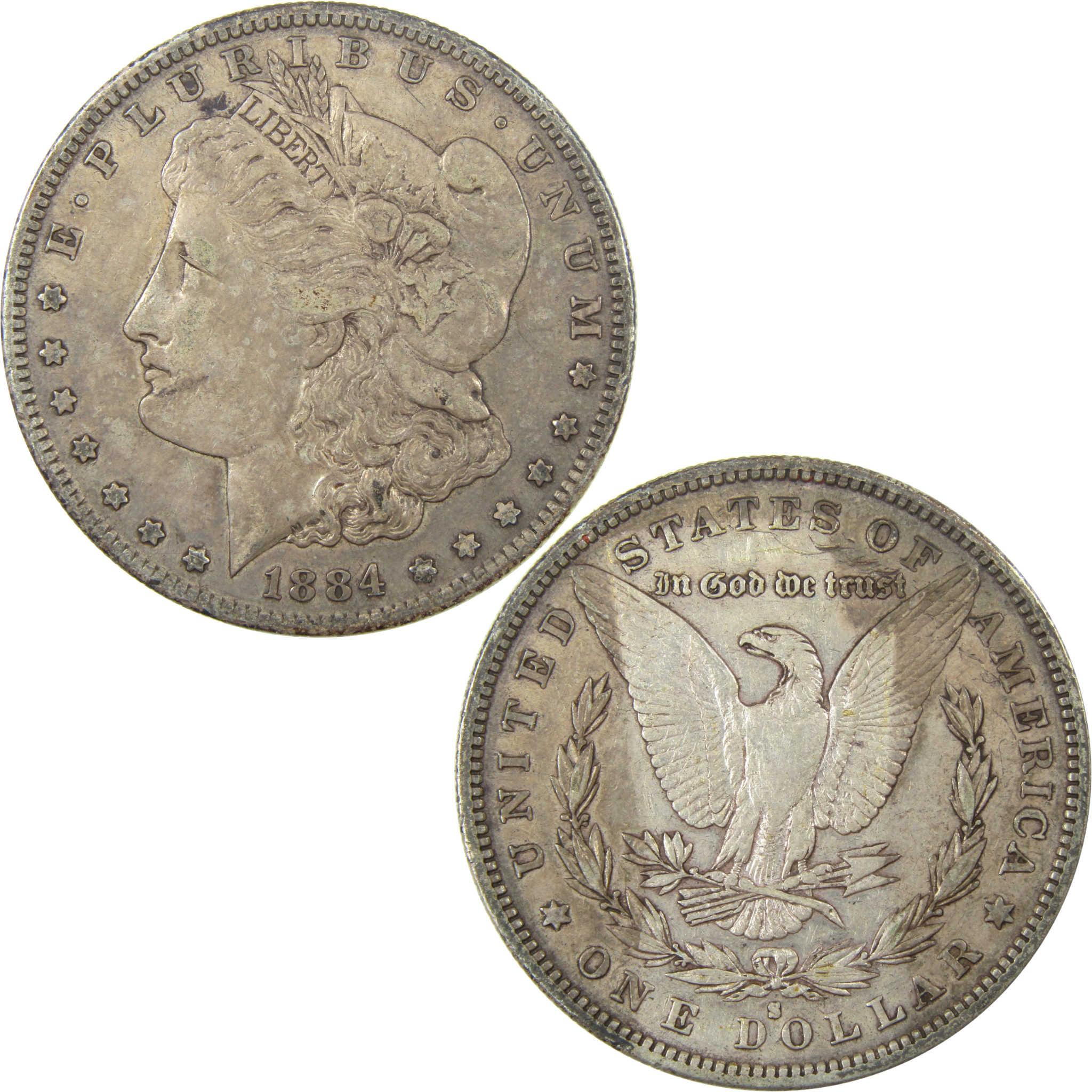 1884 S Morgan Silver Dollar VF Very Fine $1 Coin SKU:I24747 - Morgan coin - Morgan silver dollar - Morgan silver dollar for sale - Profile Coins &amp; Collectibles