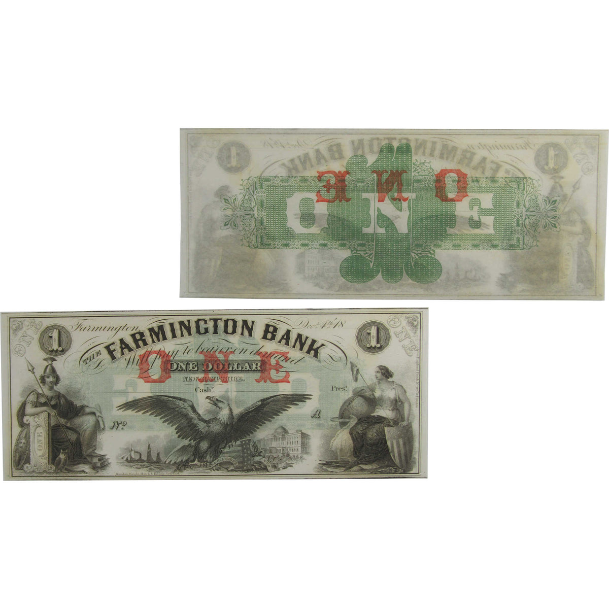 $1 Farmington Bank NH Note Obsolete Currency Collectible