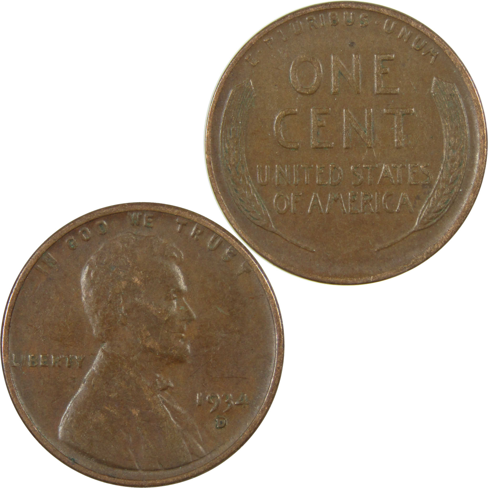 1934 D Lincoln Wheat Cent VF Very Fine Penny 1c Coin SKU:I26787
